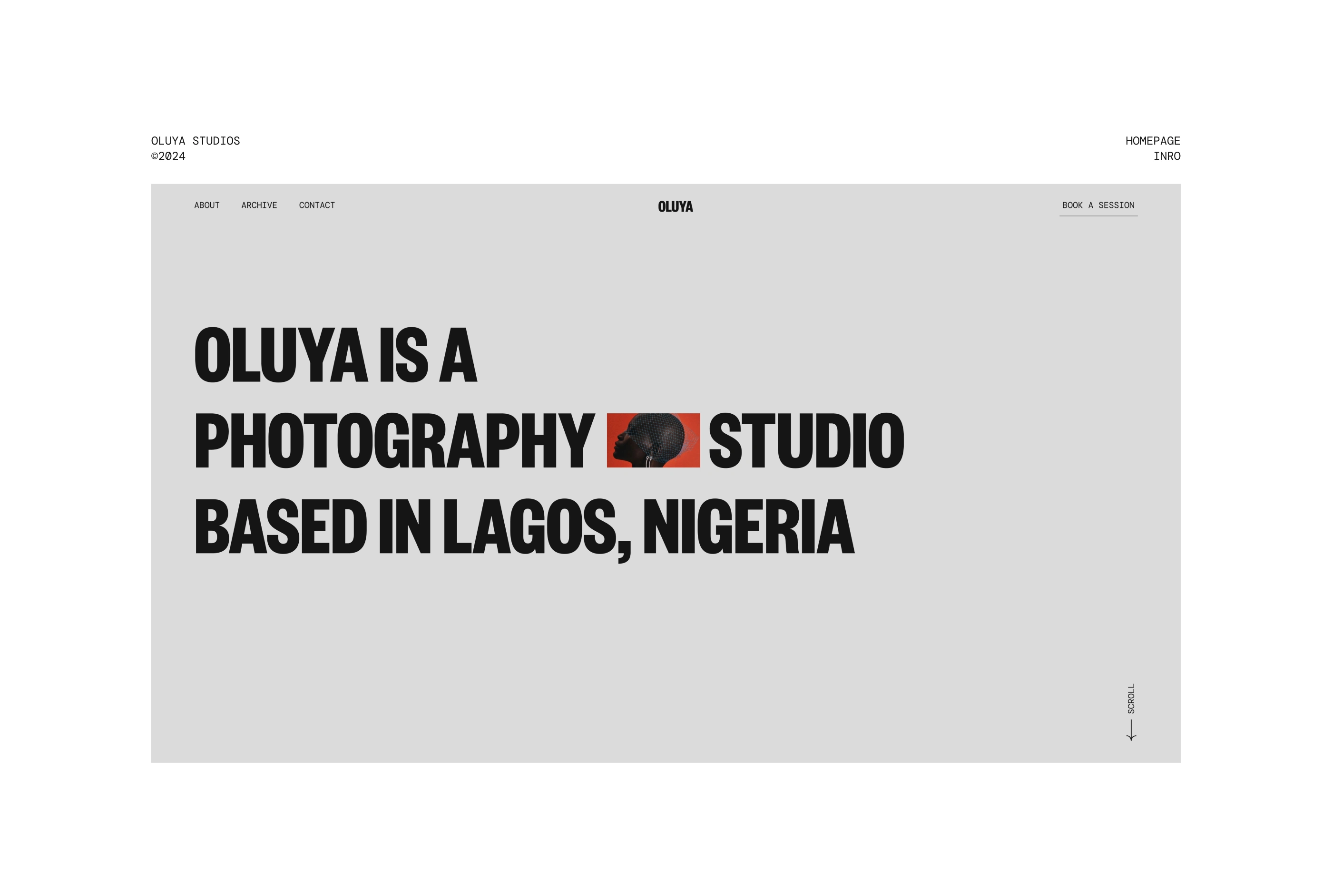 Oluya - Portfoilo Website Concept