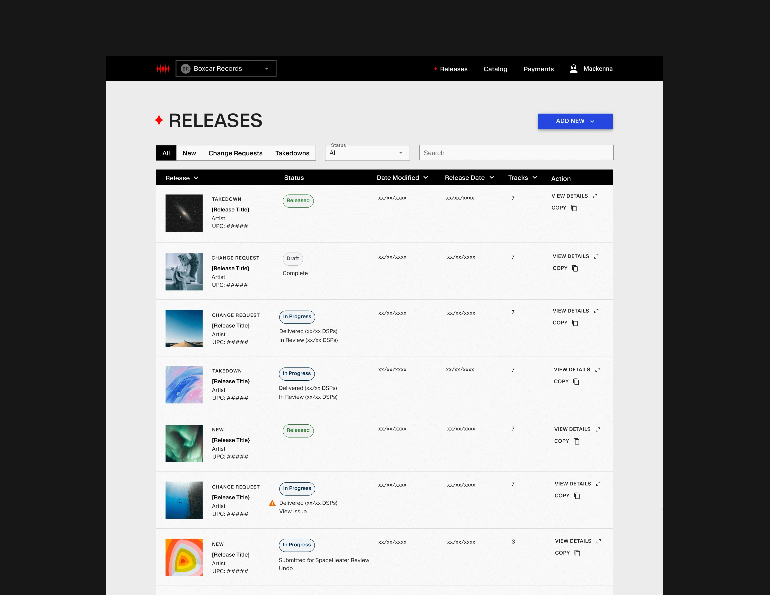 Releases Page