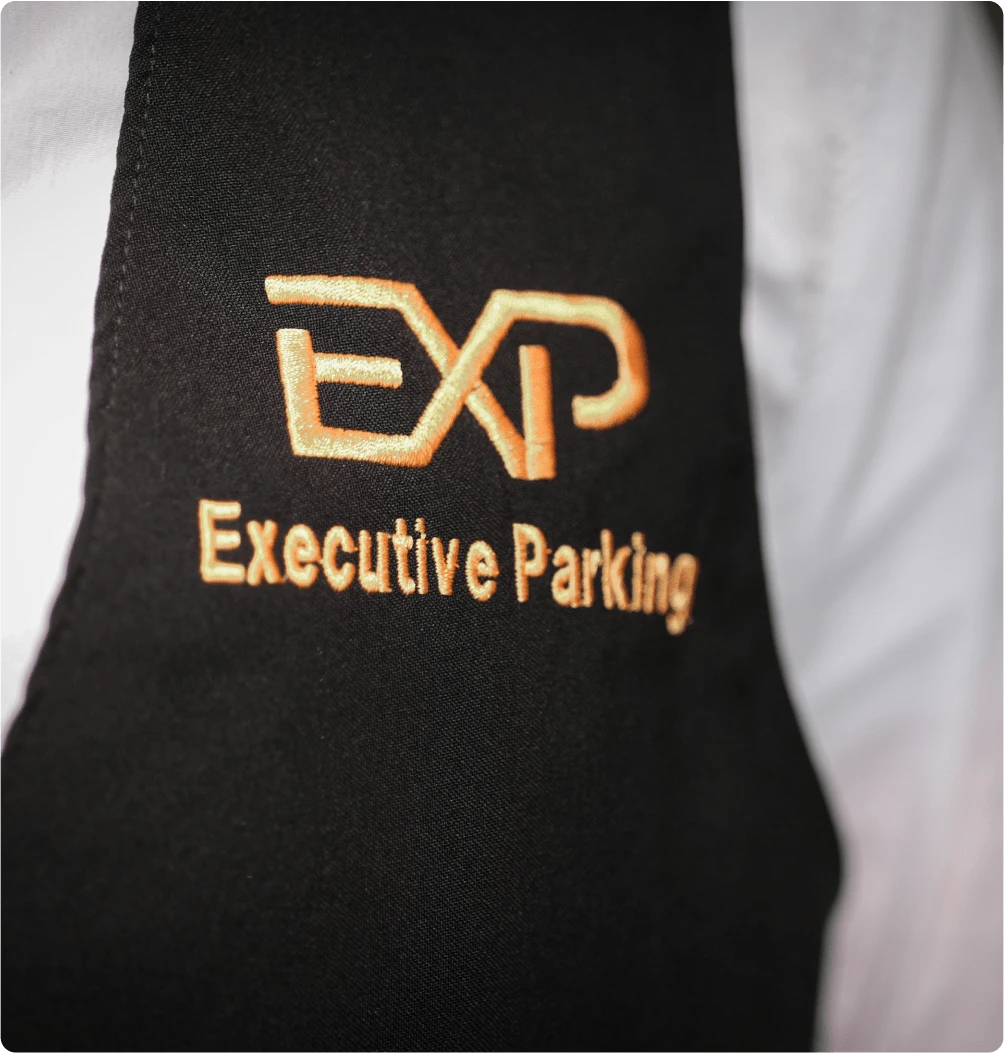 EXP LOGO ON THE VEST