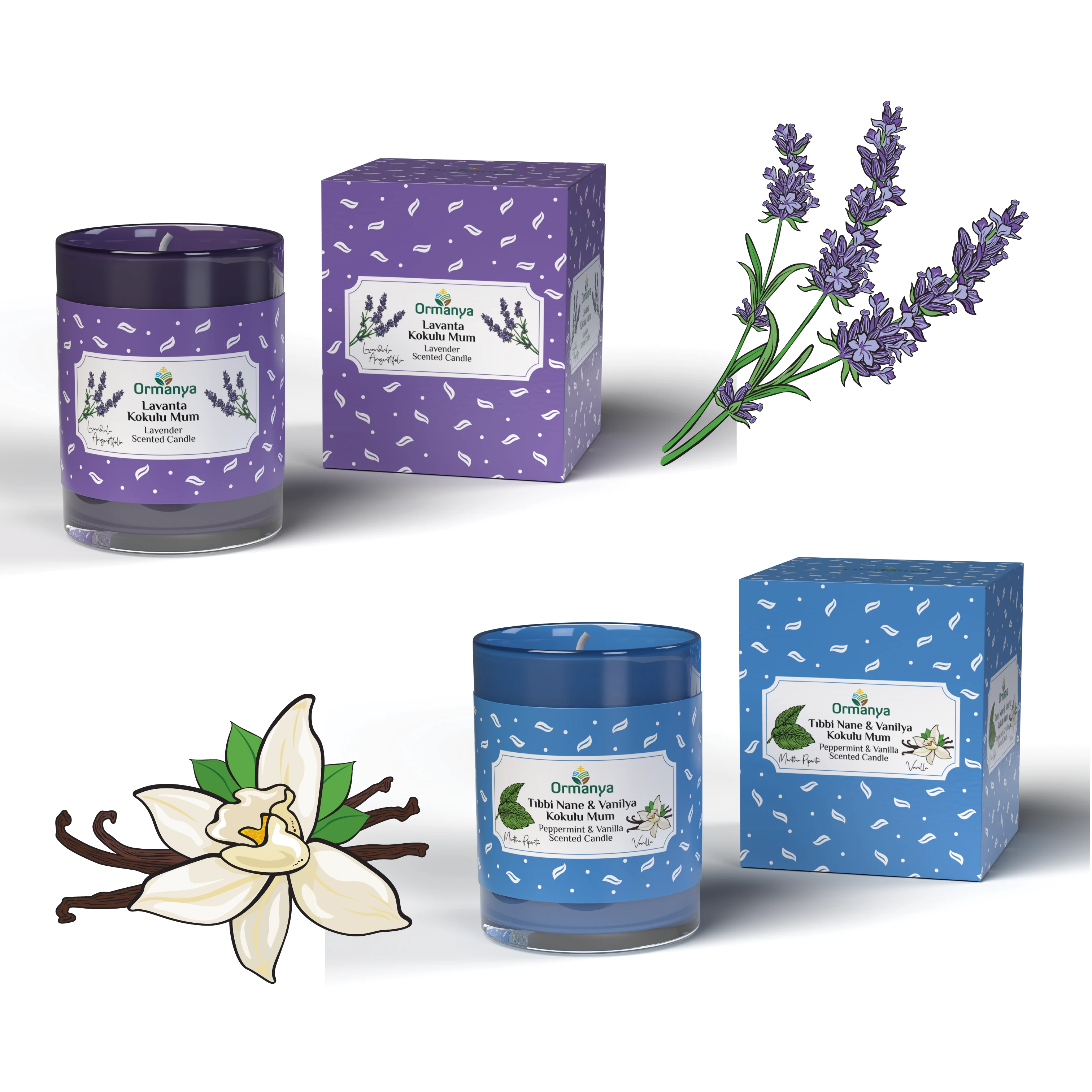 Illustration and Packaging & Label Designs for Scented Candles