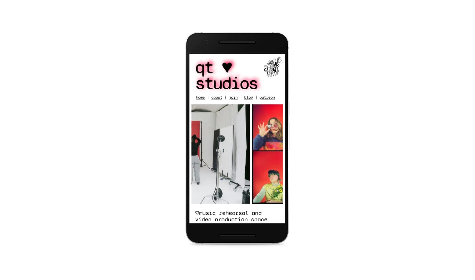 QT Studios Website - Mobile