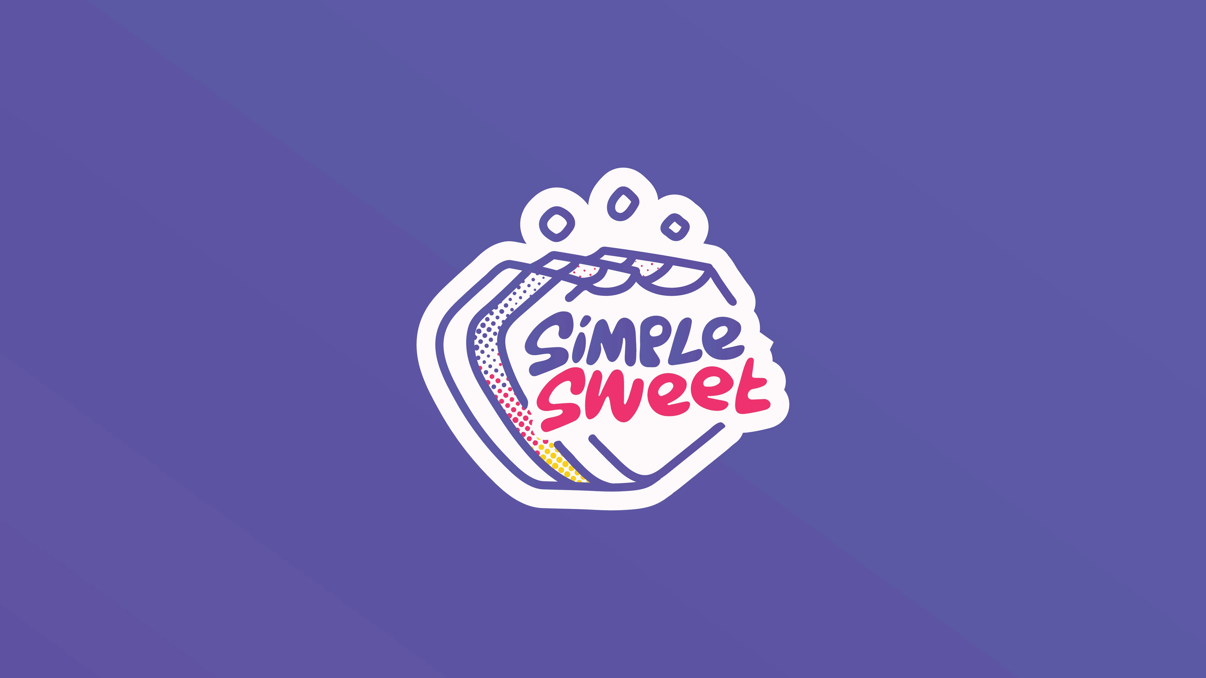 Our branding design for "Simple & Sweet" Ice Cream captures the essence of this vibrant city with its playful colors, whimsical illustrations, and nostalgic typography.