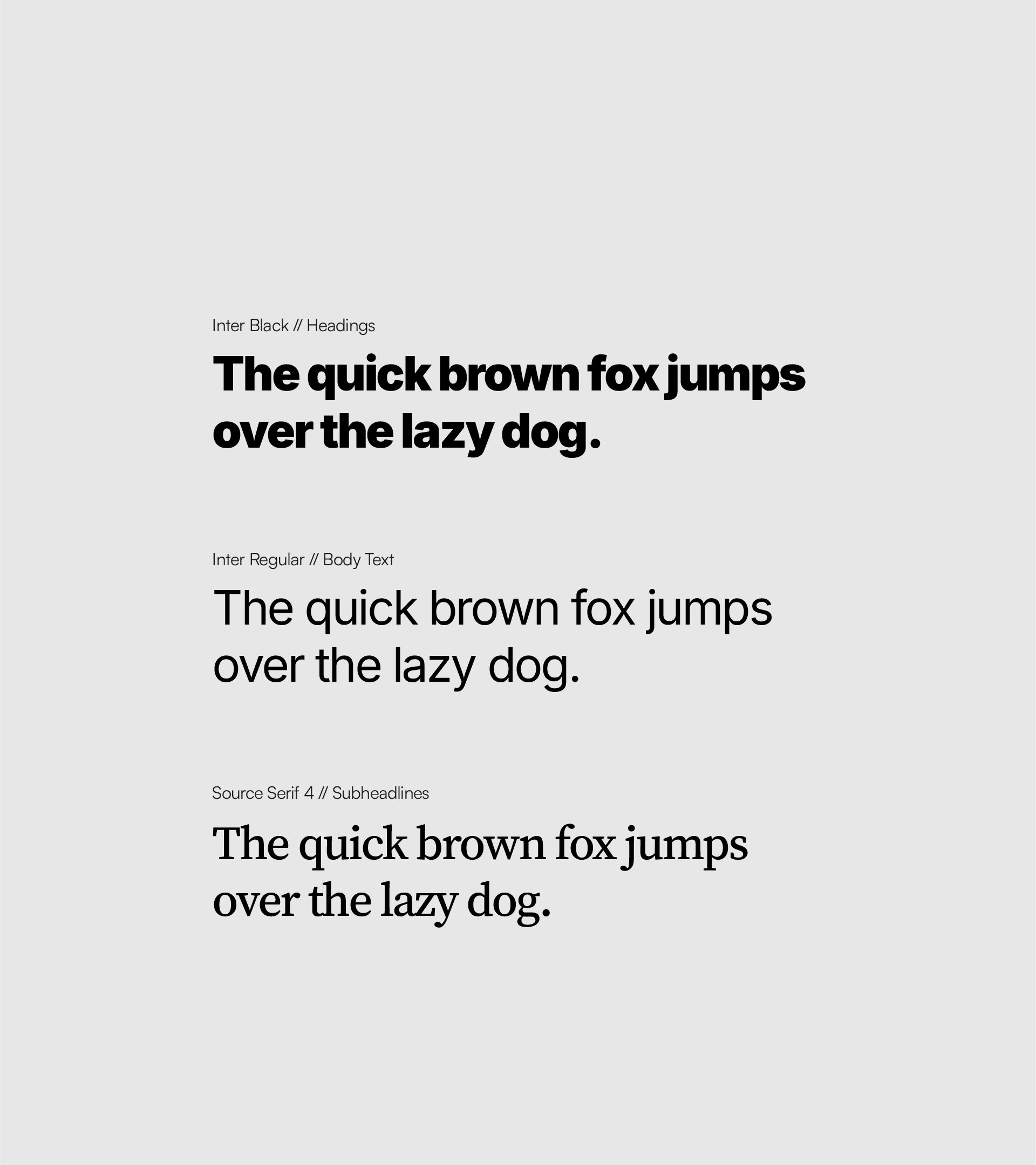 A font combination of Inter Black, Inter Regular and Source Serif 4 was chosen for the Jonas Wild brand, combining professionalism, modernity and legibility. Inter Black ensures strong, easy-to-read headlines, while Inter Regular impresses with its clarity and modern look in body text. Source Serif 4 complements the design as a serif font for subheadlines and creates an elegant contrast to the Inter font. This combination emphasises the brand's craftsmanship and design-oriented concept.