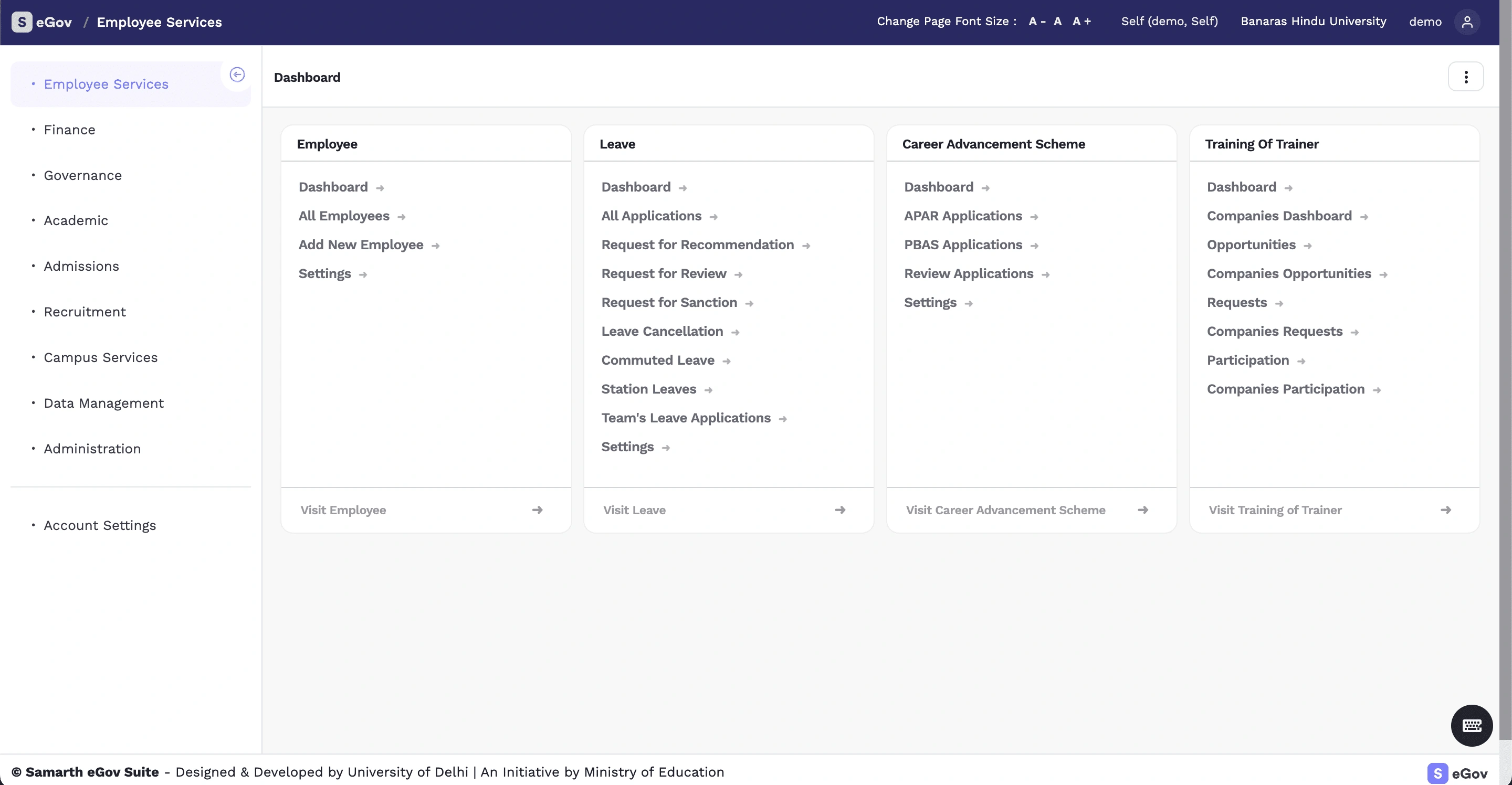 Redesigned Samarth eGov - Enterprise Dashboard