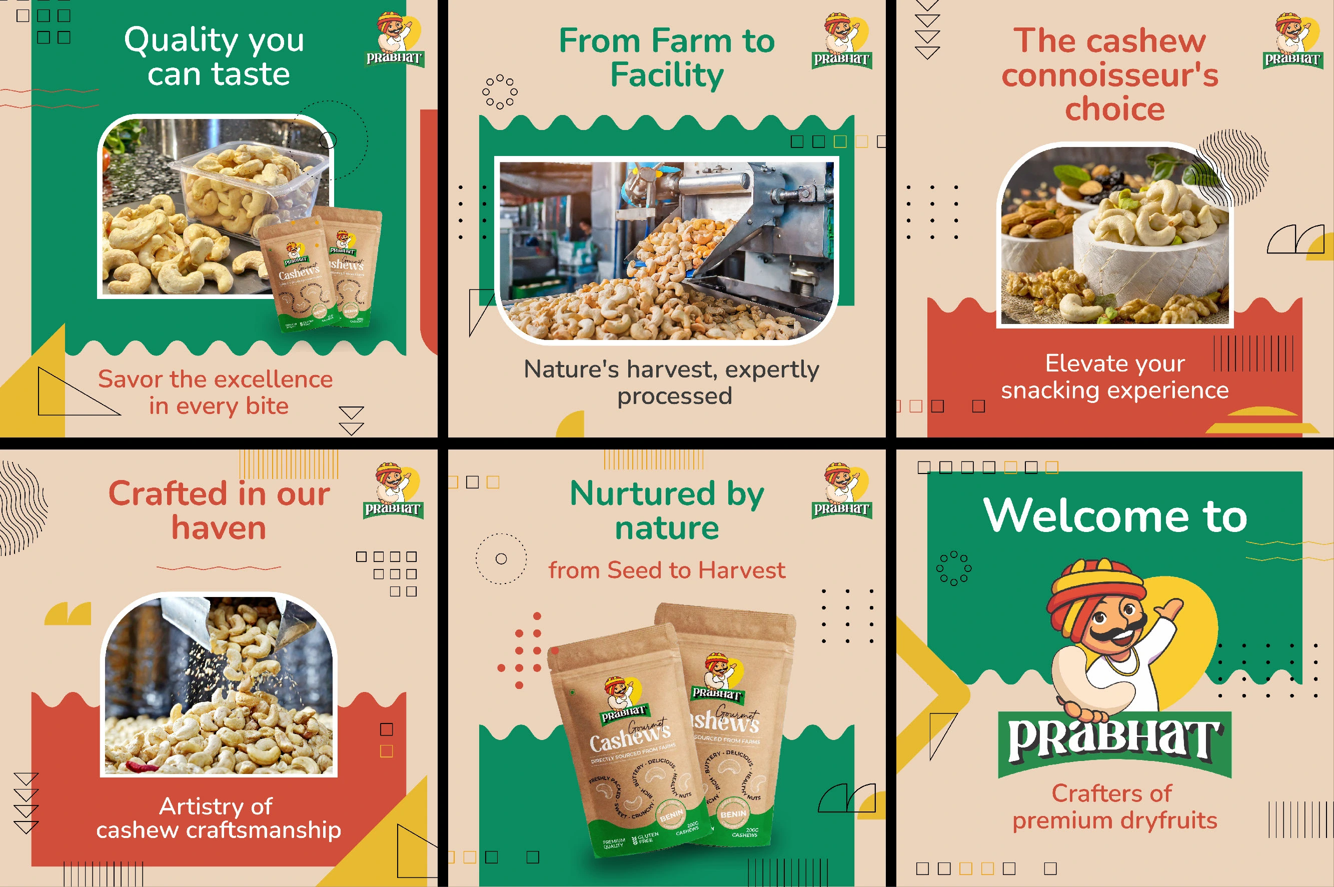 Social Media Designs for a Premium Indian Cashew Brand
(Prabhat Foods)