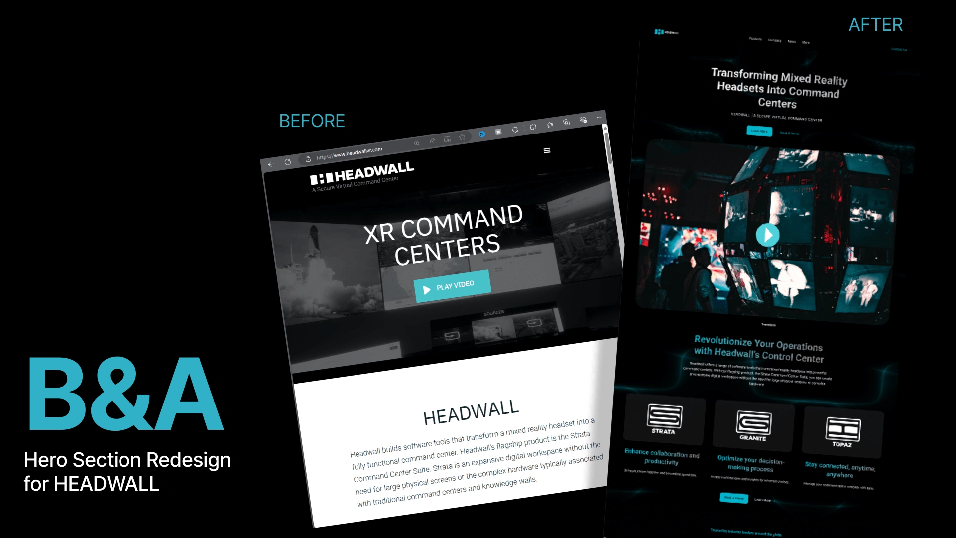 Before & After of Headwall's Homepage