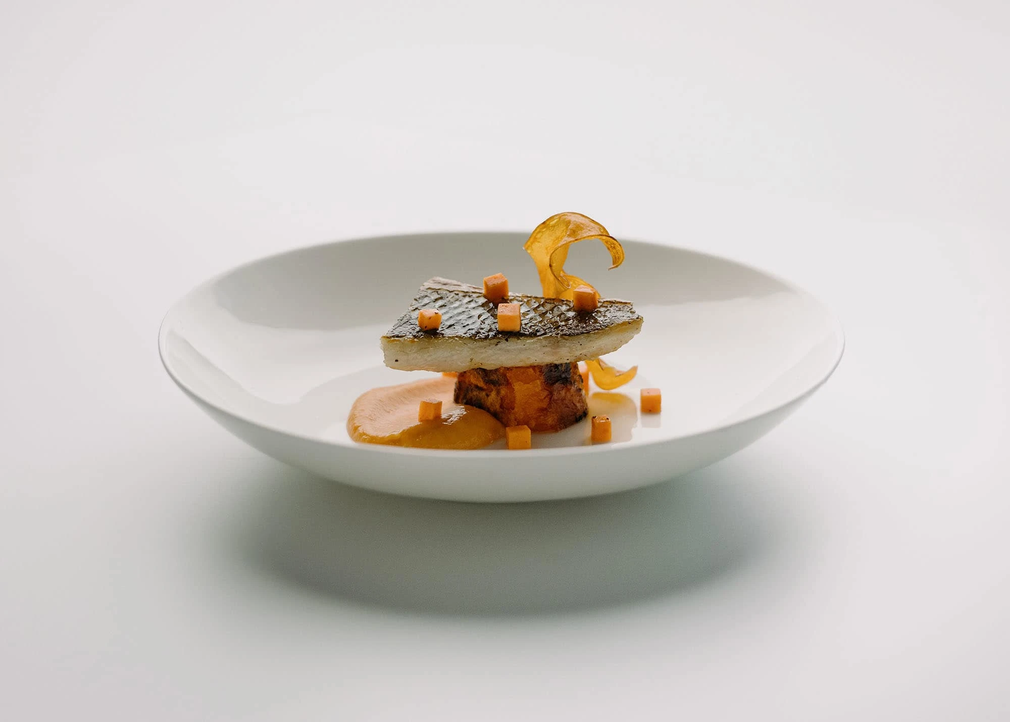 Recipe #19_Sweet Potato textures with Sea Bass