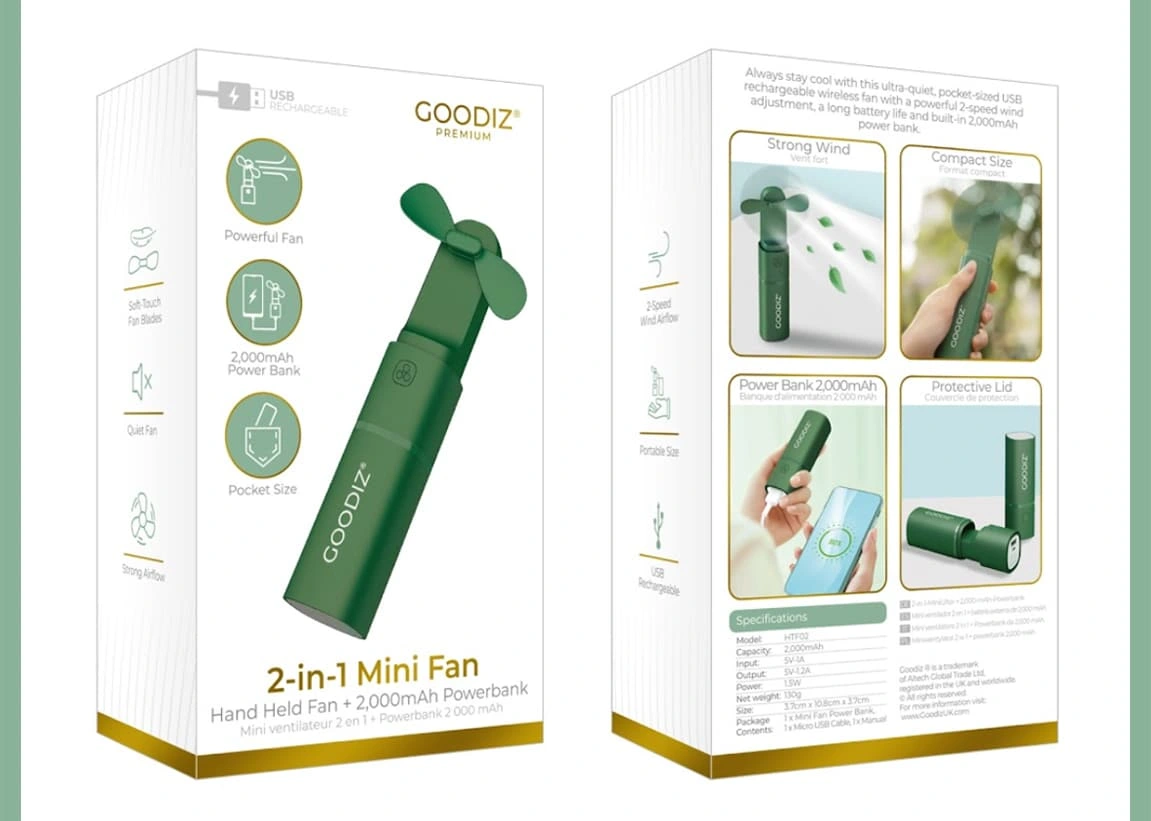 Package Design For 2-in-1 Mini Fan