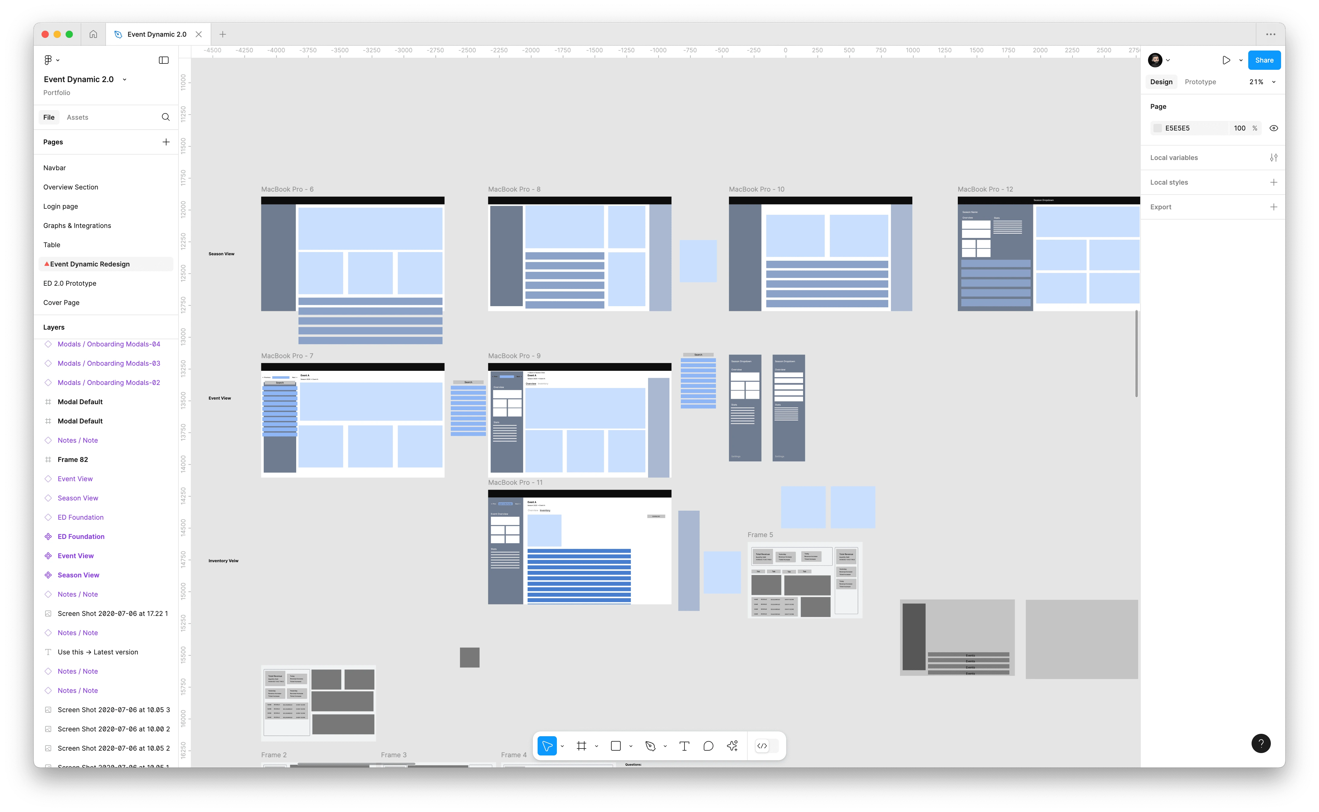 Block layout wireframes