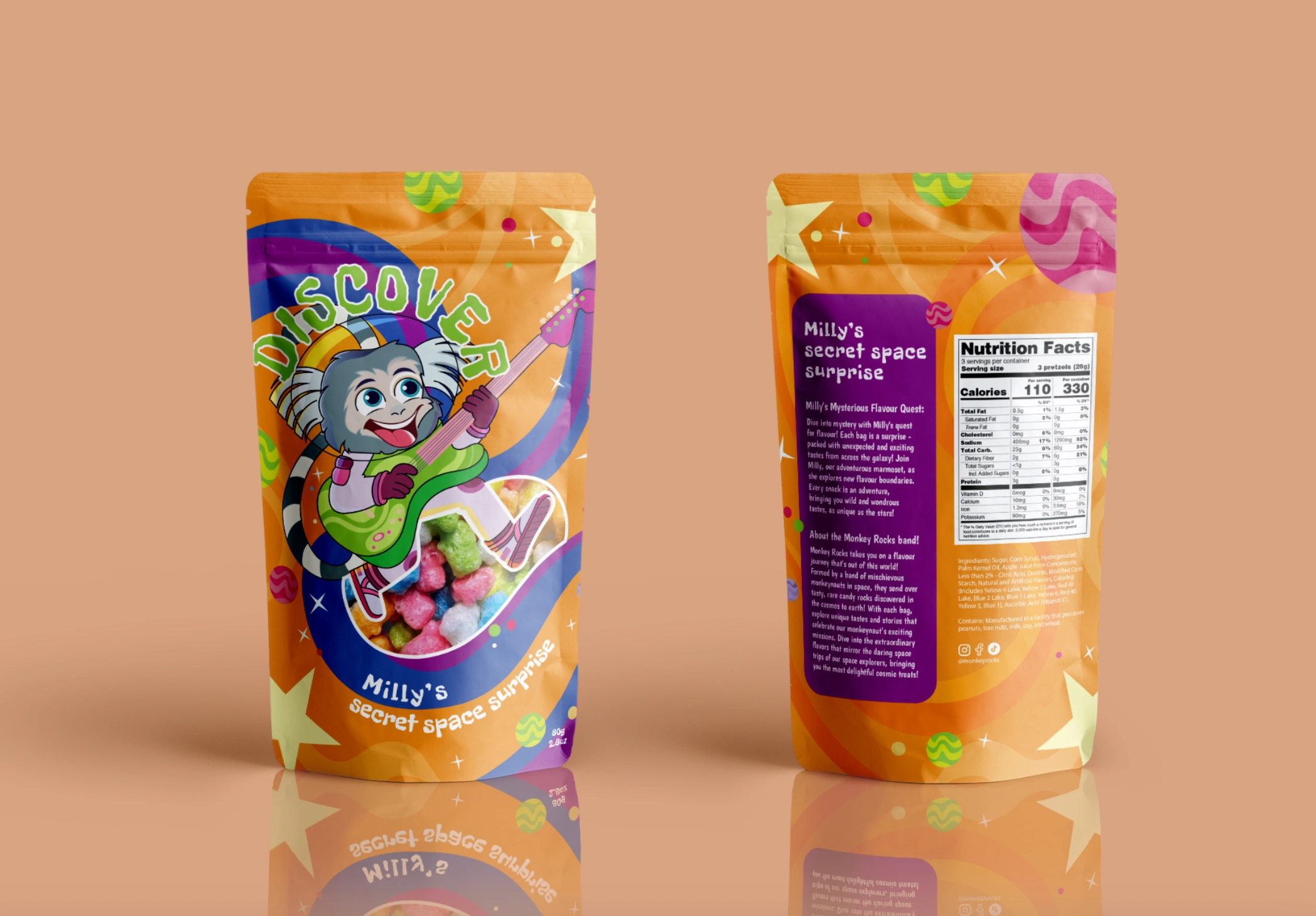 Brand Naming, Brand Strategy, Illustration & Packaging Design - packaging pouch design, 3D mockup