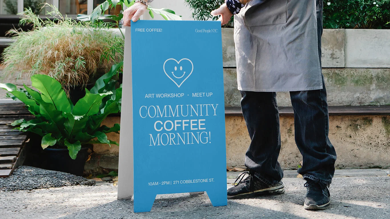 Coffee morning signage