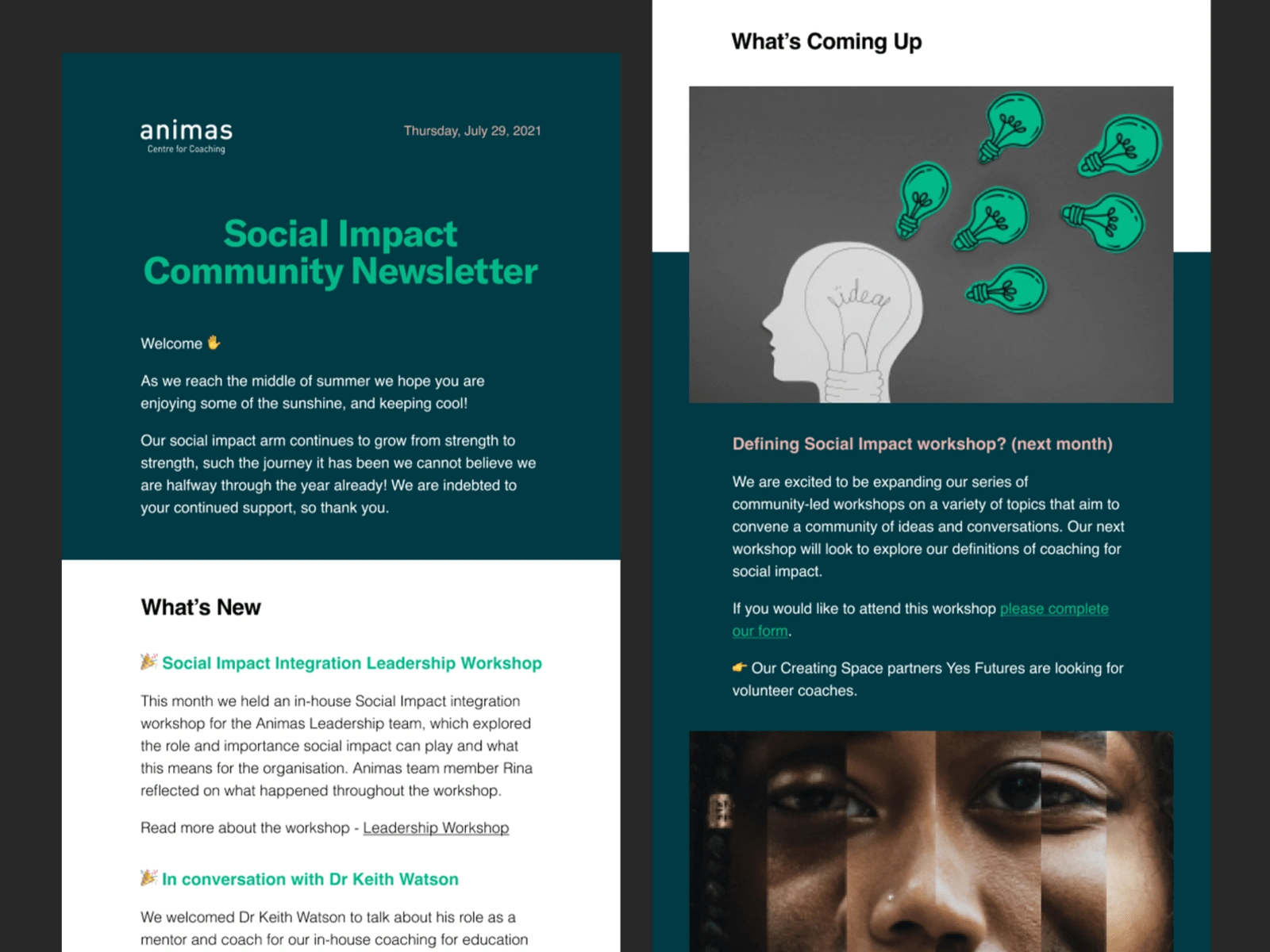 Impact Hub's newsletter