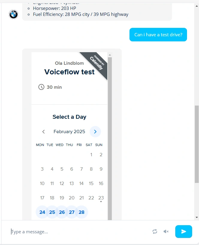 Integrated with software like calendly, for easy appointment setting.