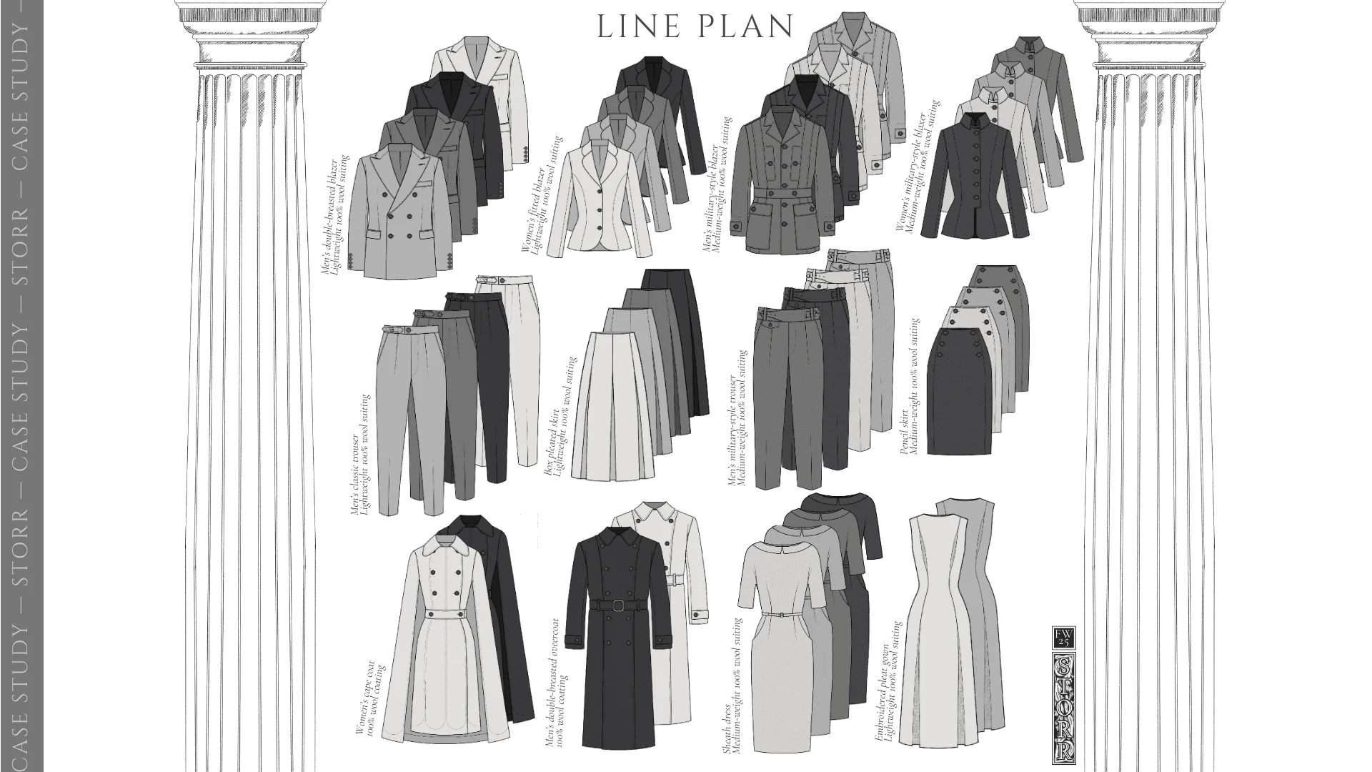 Line plan for the 2024 F/W collection.