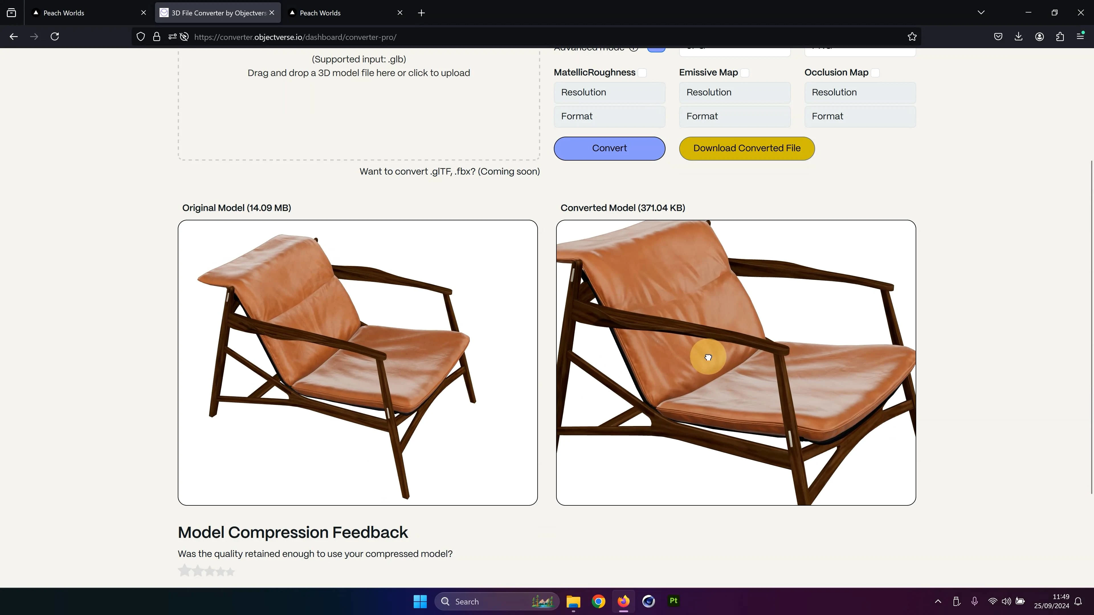 Objectverse Converter Model Compression and Optimization