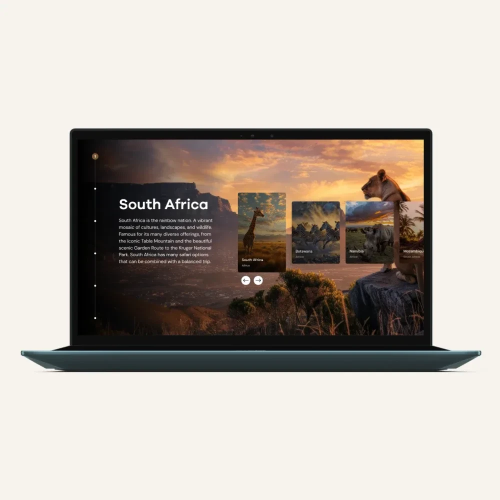 Egoli Tours Destination Slider Laptop Mockup