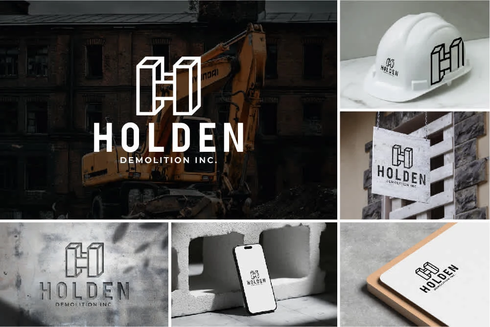 Designed a bold and professional logo for Holden Demolition Inc., featuring a monochromatic black-and-white palette to convey strength and reliability. The design reflects the company’s expertise in deconstruction, demolition, and abatement, incorporating clean, structured elements to appeal to building contractors. Tailored for a predominantly male, middle-aged to older audience, the logo emphasizes precision and leadership in North Carolina's demolition industry.