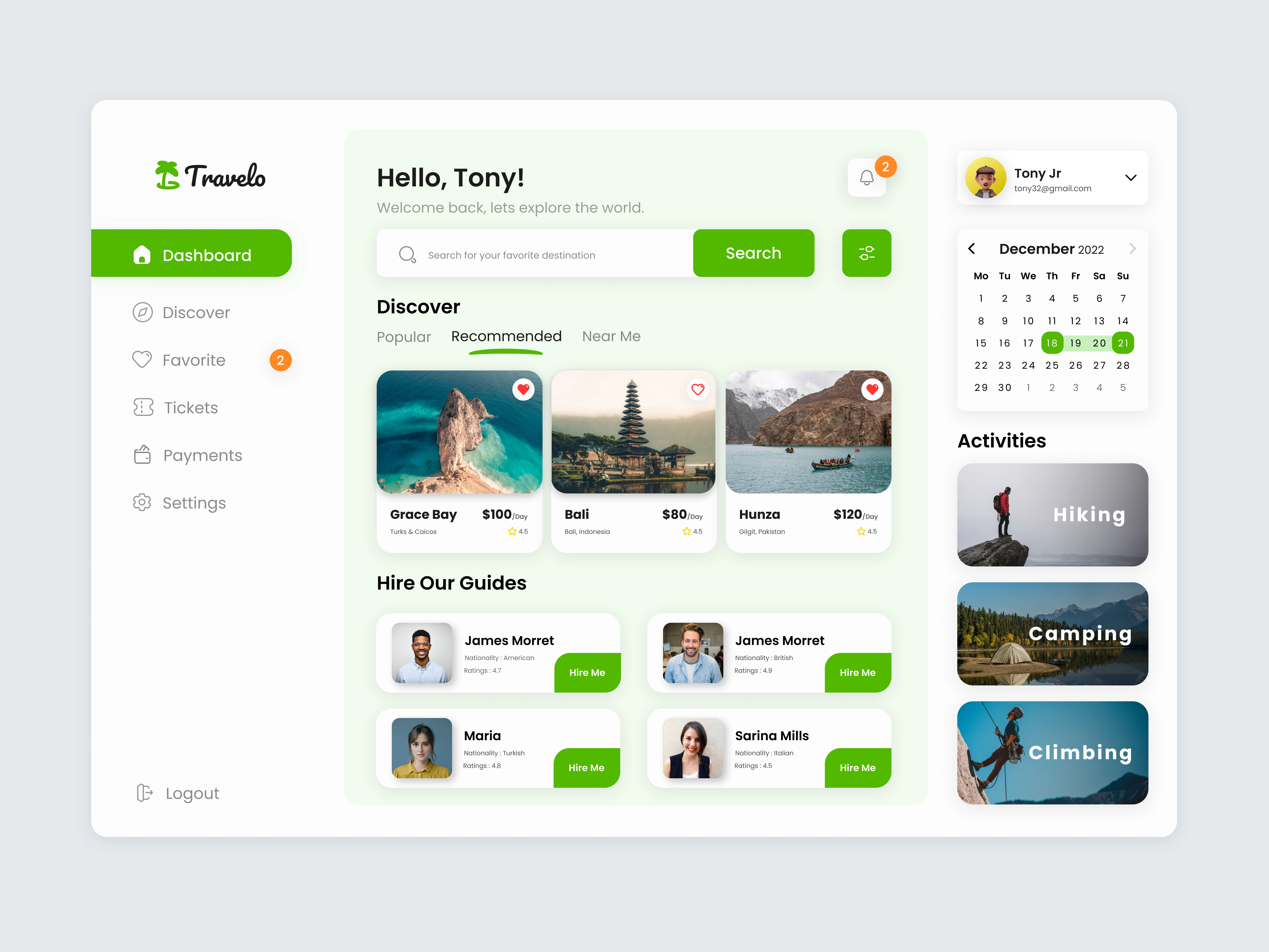 Travelo Dashboard