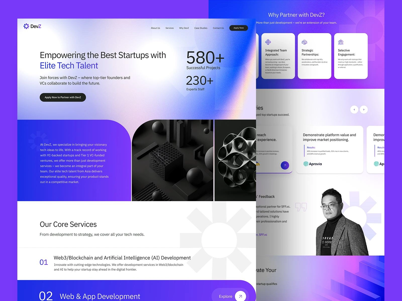 One Page Website for a Web Agency