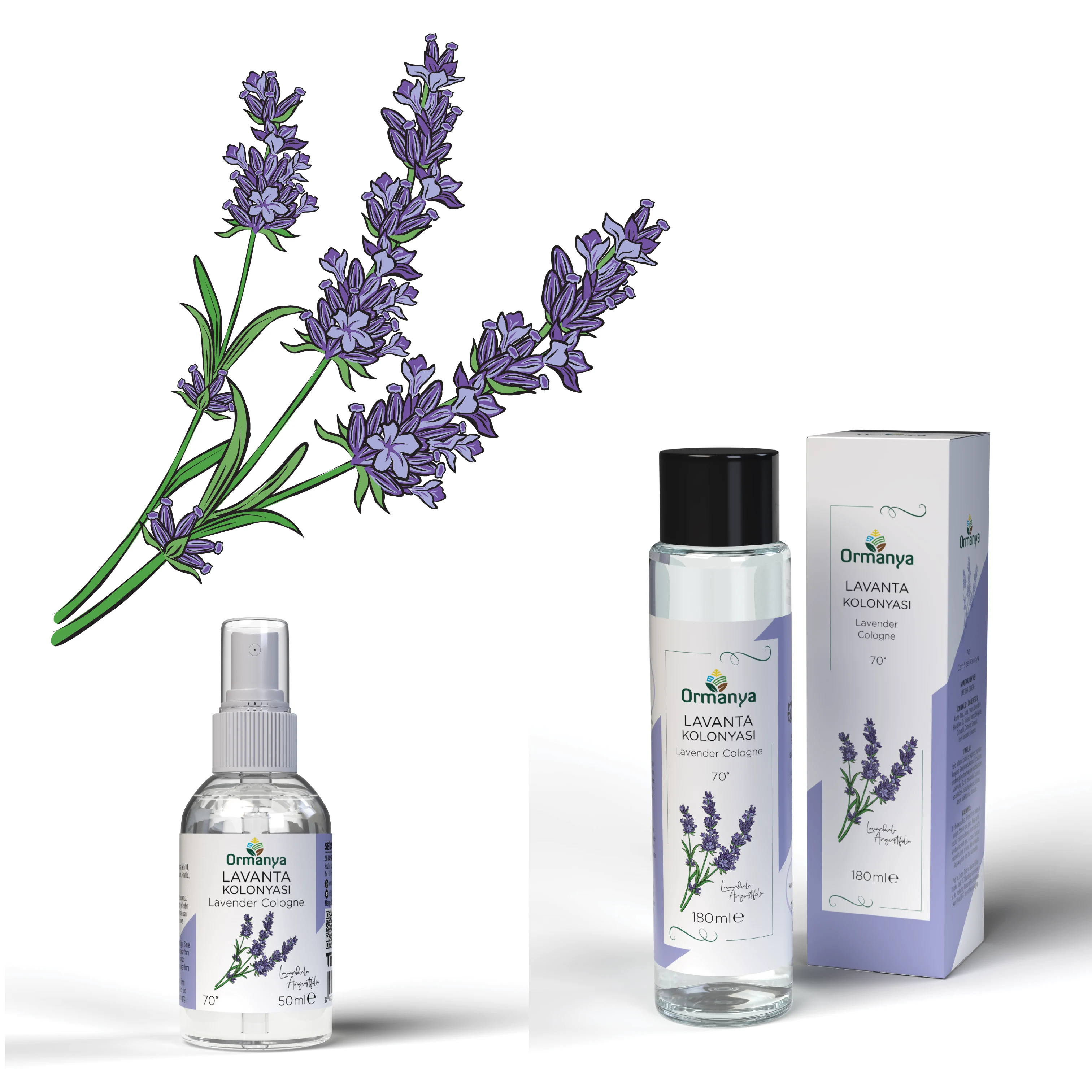 Illustration and Packaging & Label Designs for Lavender Cologne