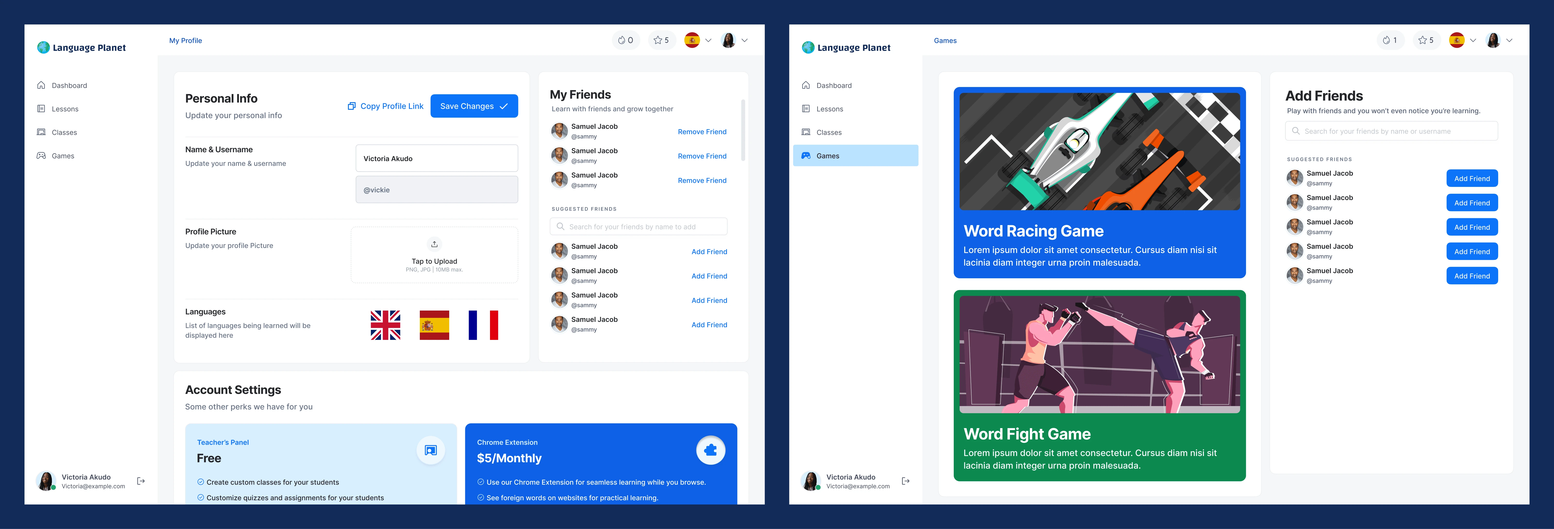 Edtech Web Application Design Language Learning Management App By