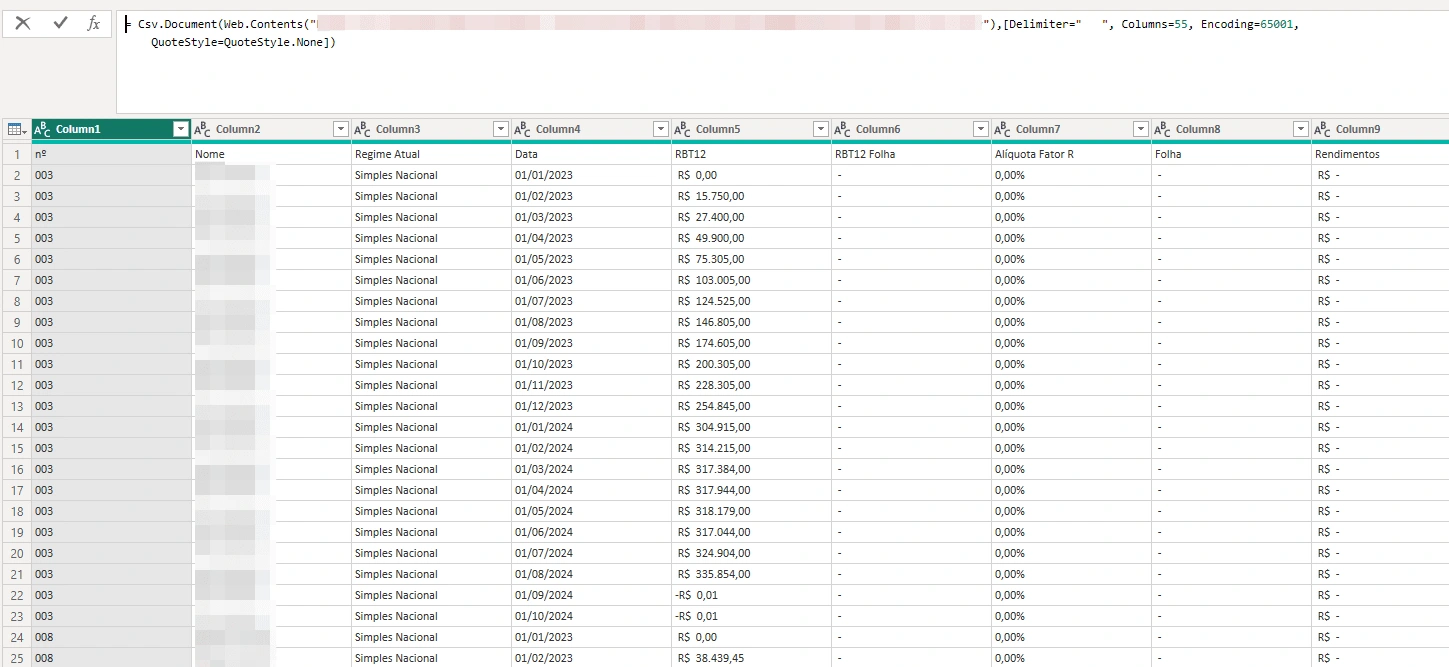 Data import query