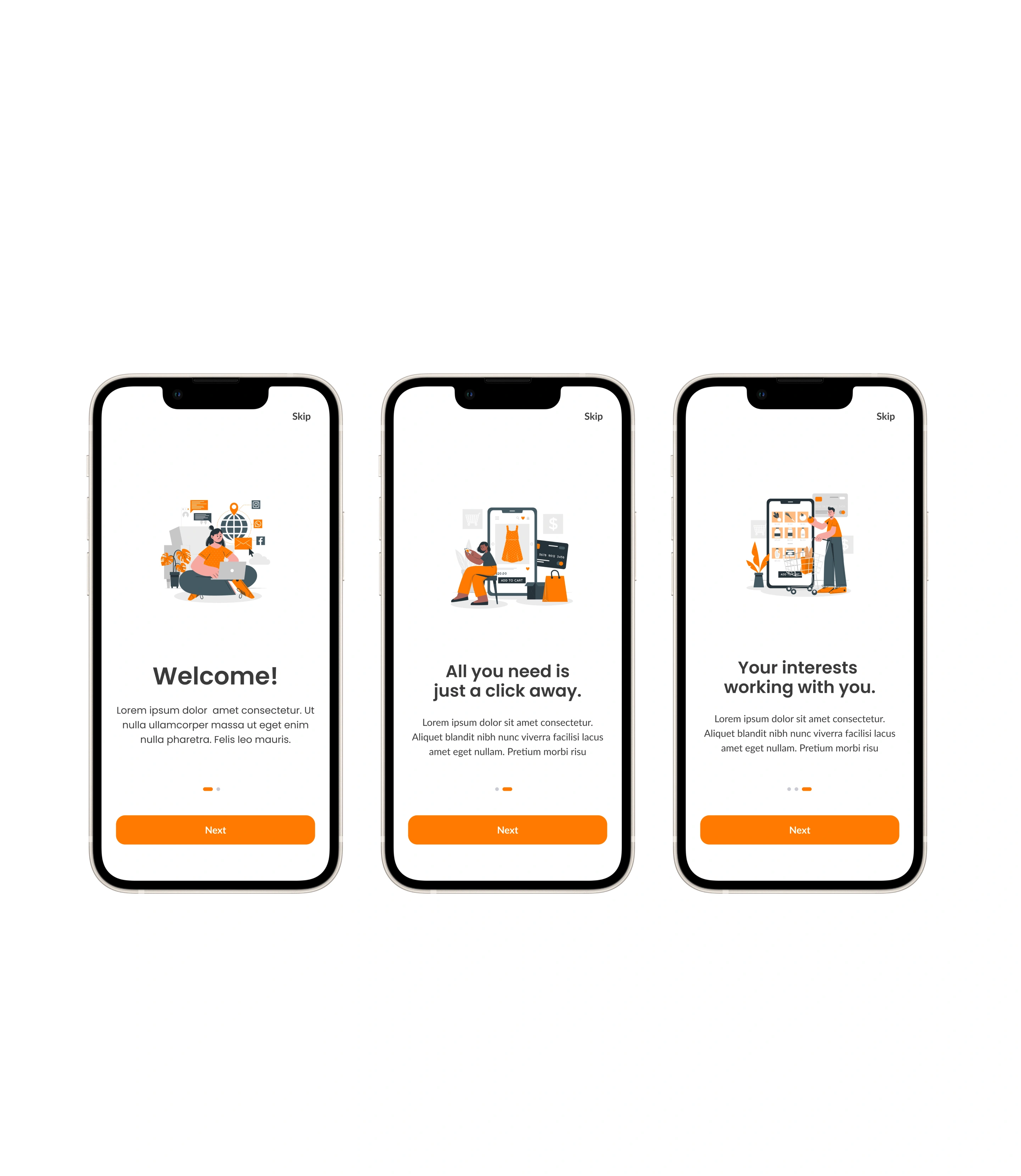 Onboarding screens