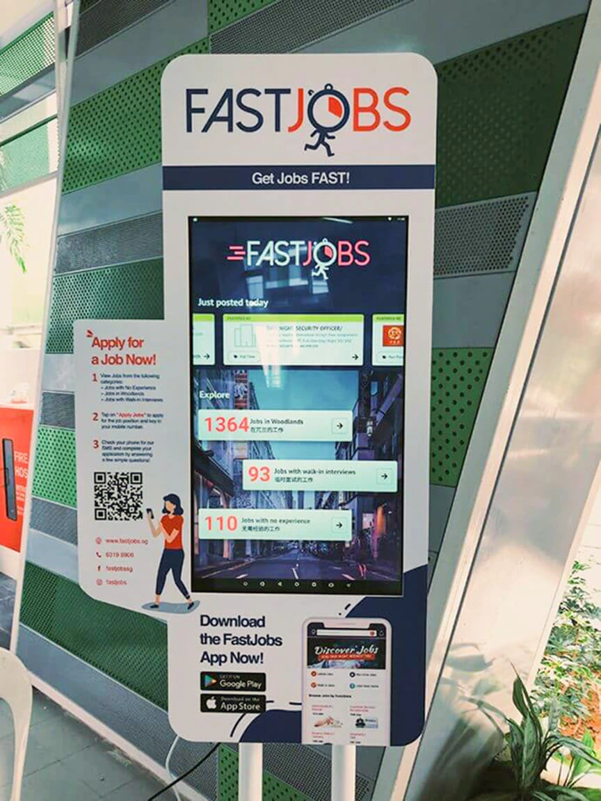 A FastJobs kiosk spotted in the wild.