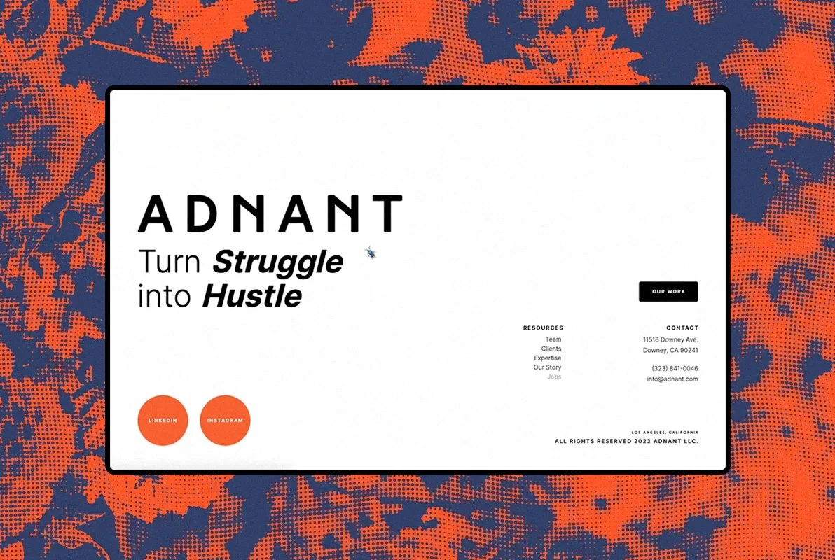 Adnant site footer