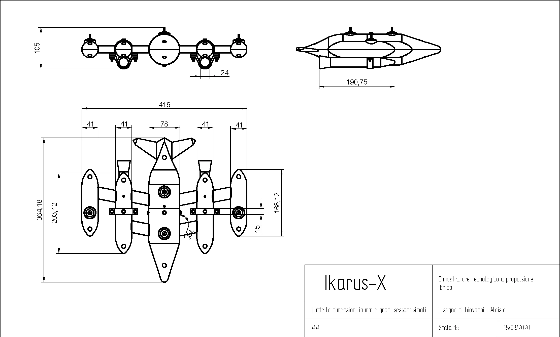 Layouts of Ikarus-X.