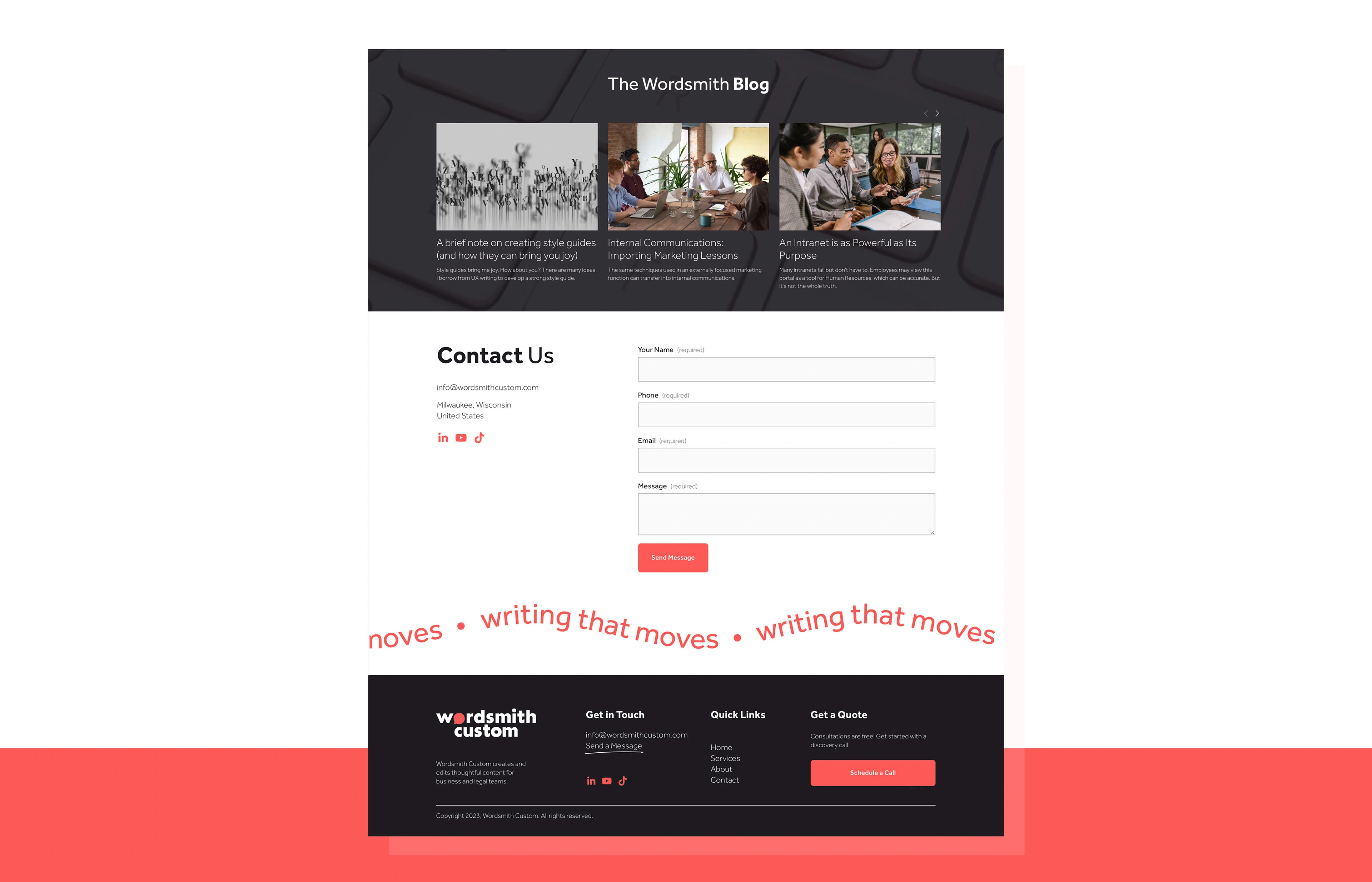 Web Design with Animation and Contact Form