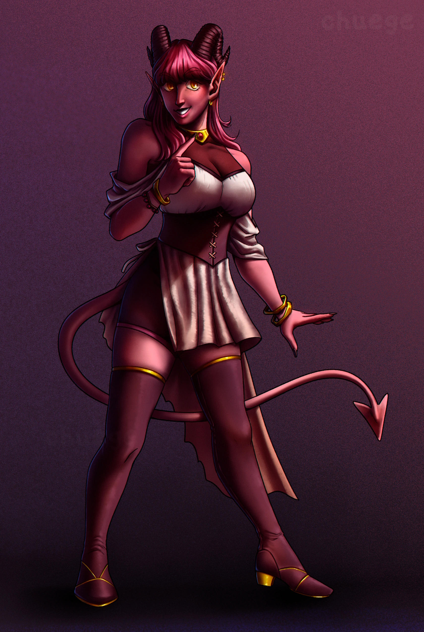 D&D Tiefling Character Concept Art