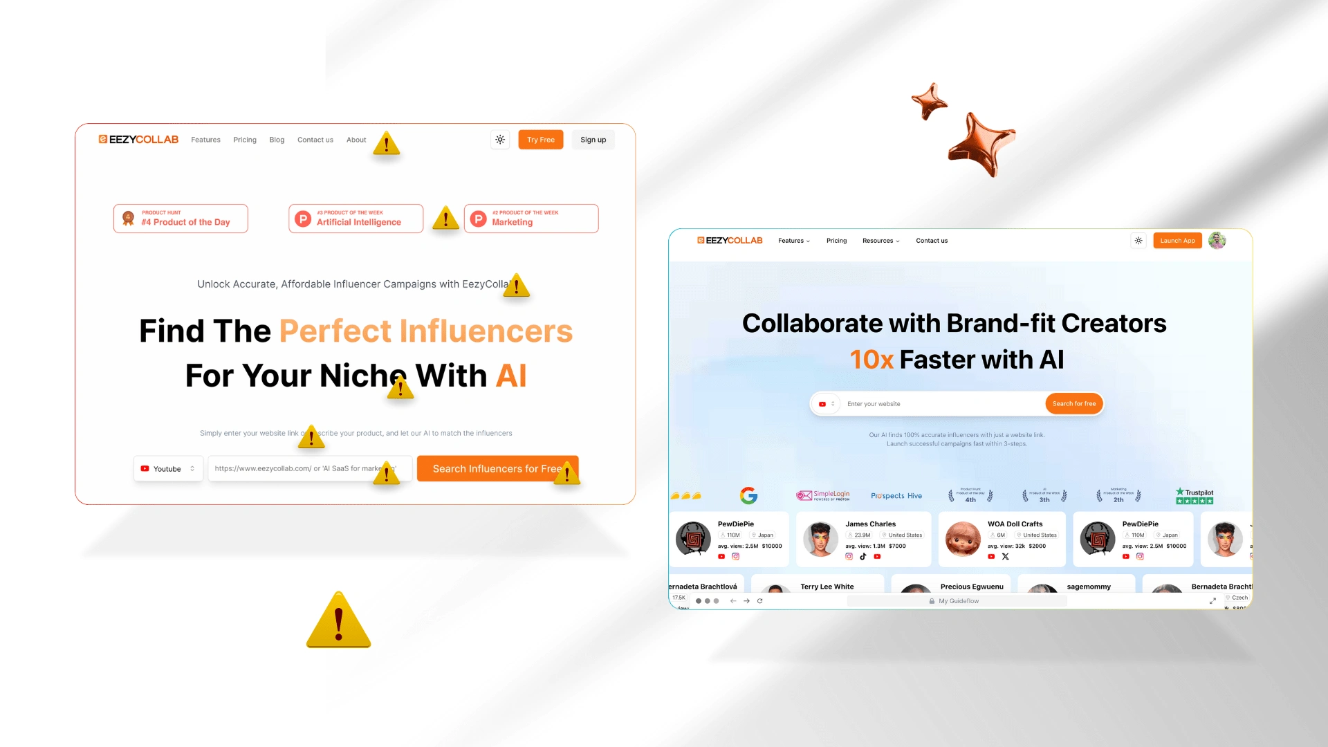 Before vs After redesign complete easycollab.com