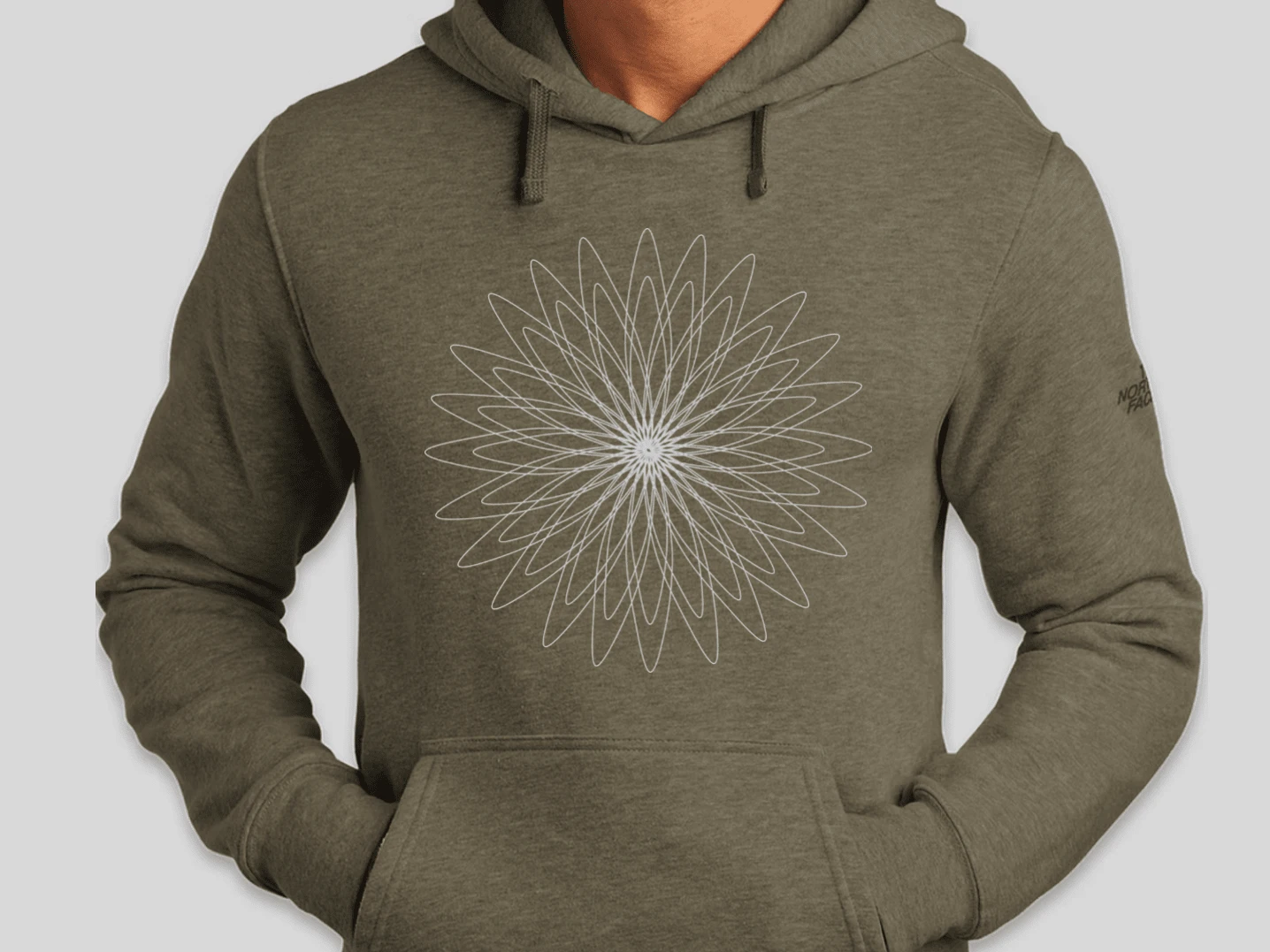 A geometric print designed around the outline of a sunflower