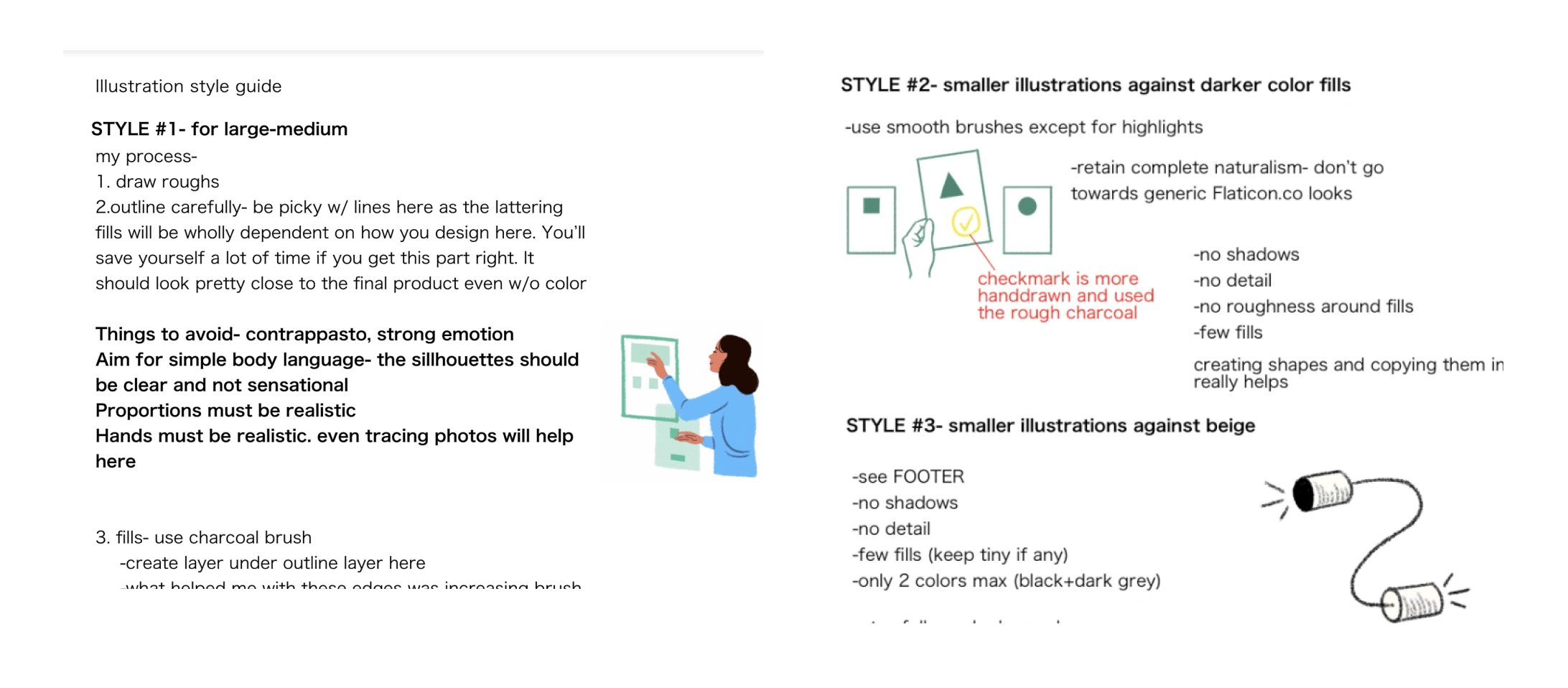 created a style guide for in-house illustrators and designers.