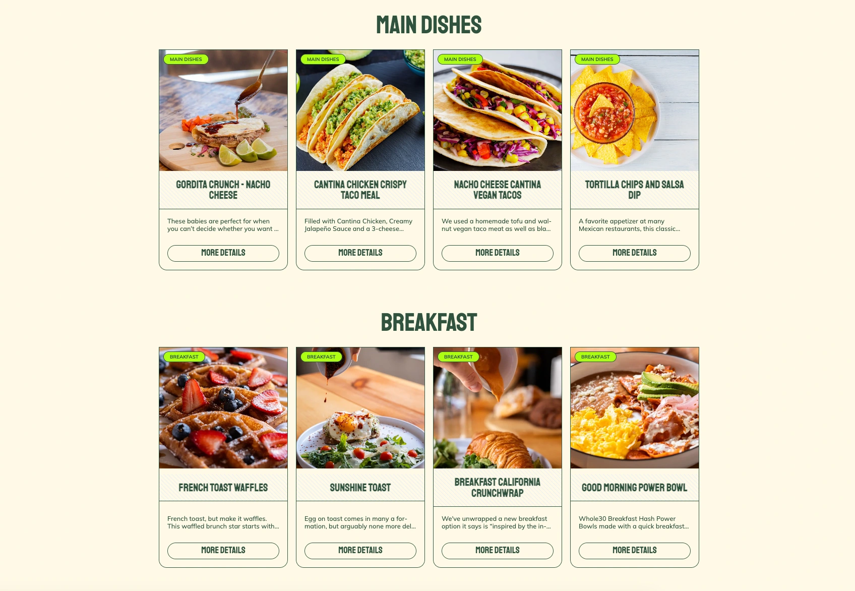 menu preview