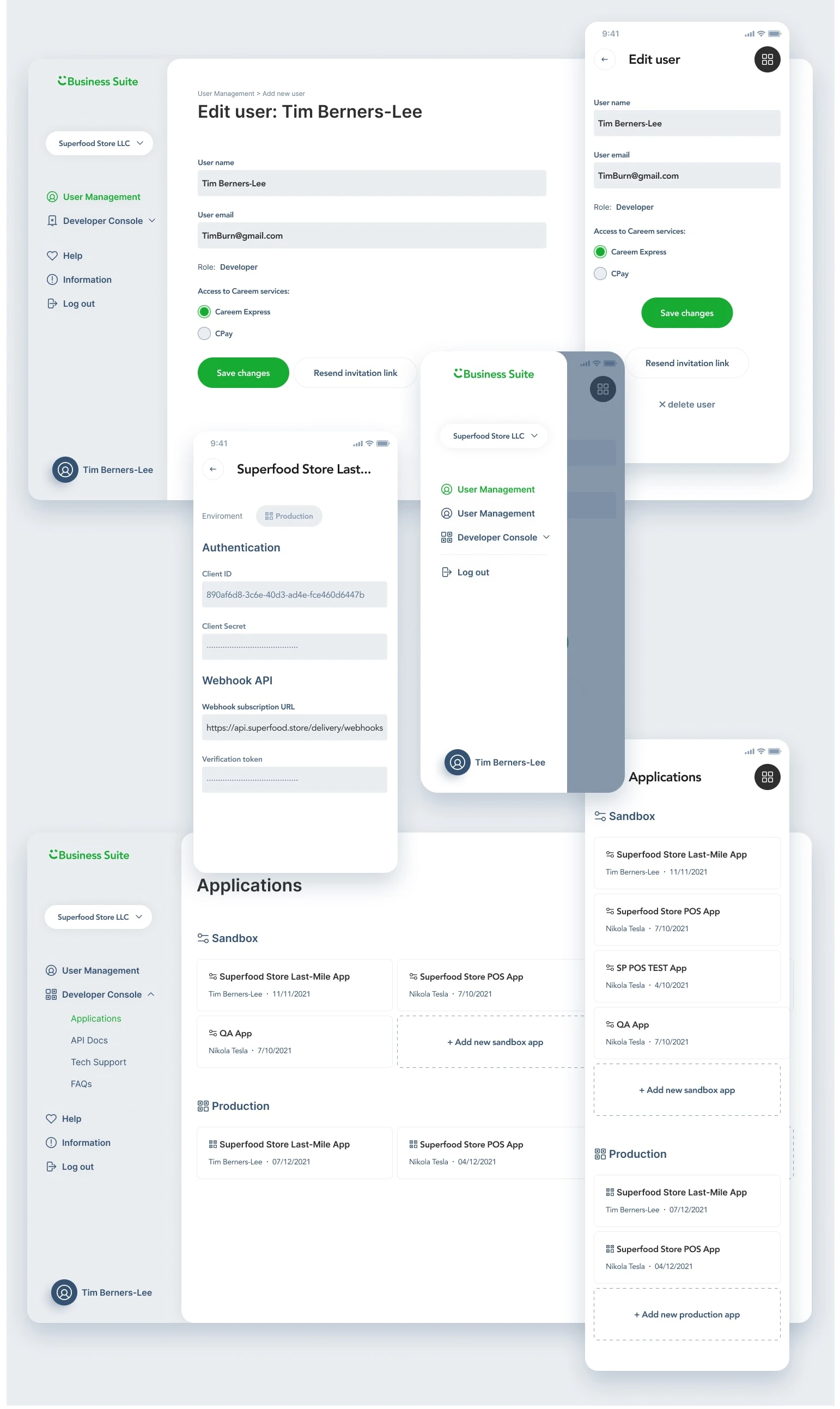 Careem Business Suite is used in a number of different contexts, with various devices.