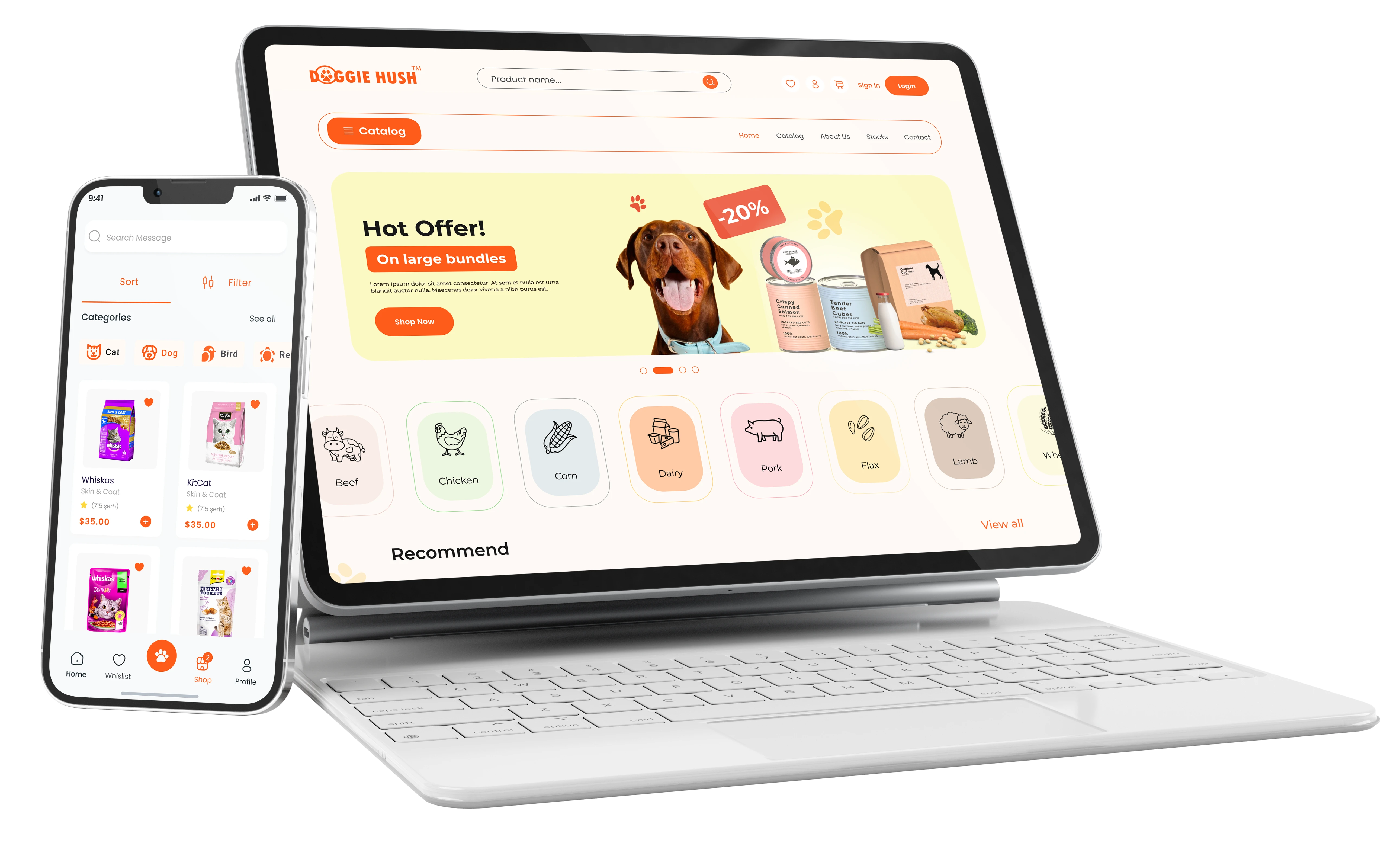 Doggie Hush web and mobile applictions