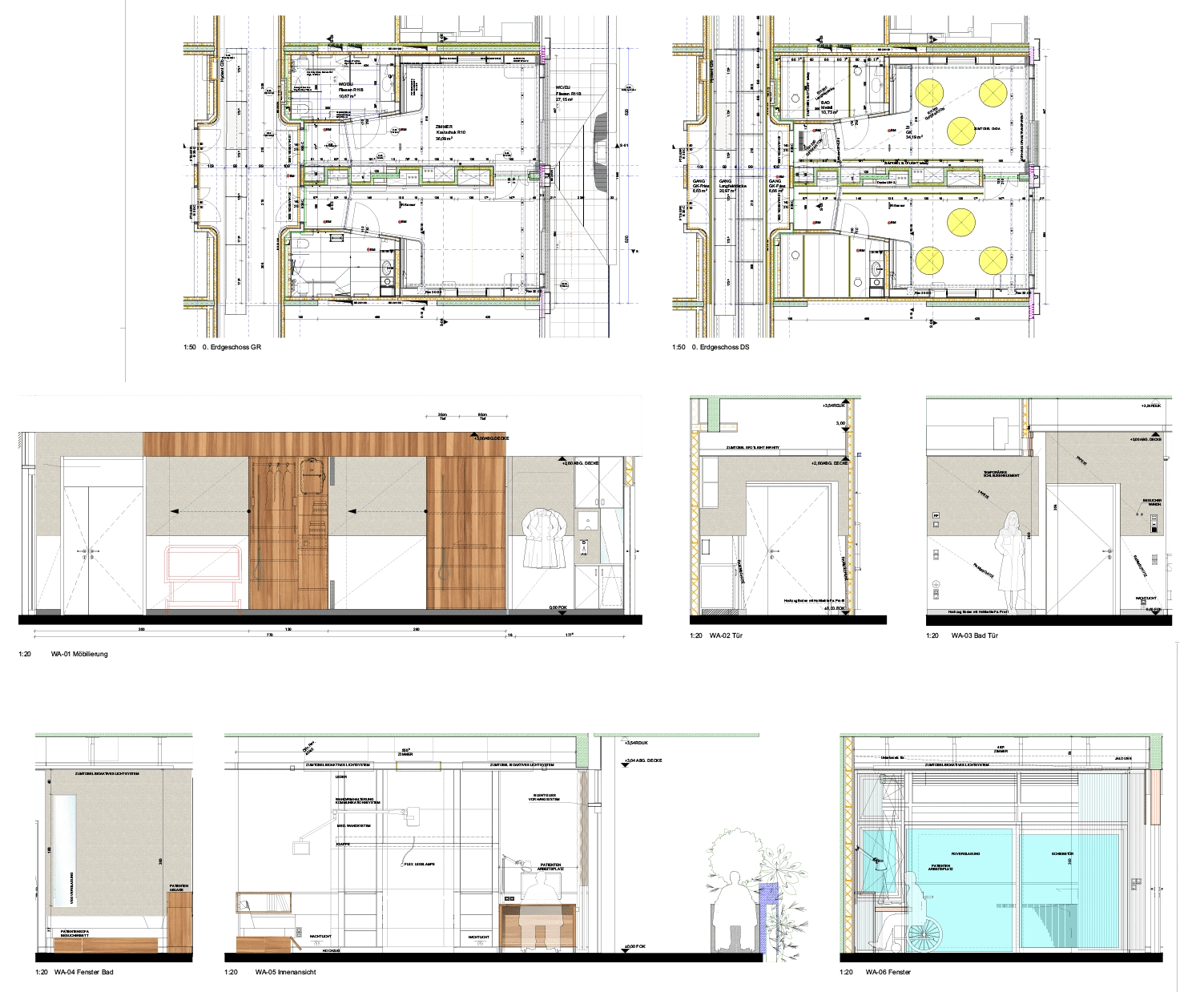 Possibilities of the hidden systems in the cabines and the walls.