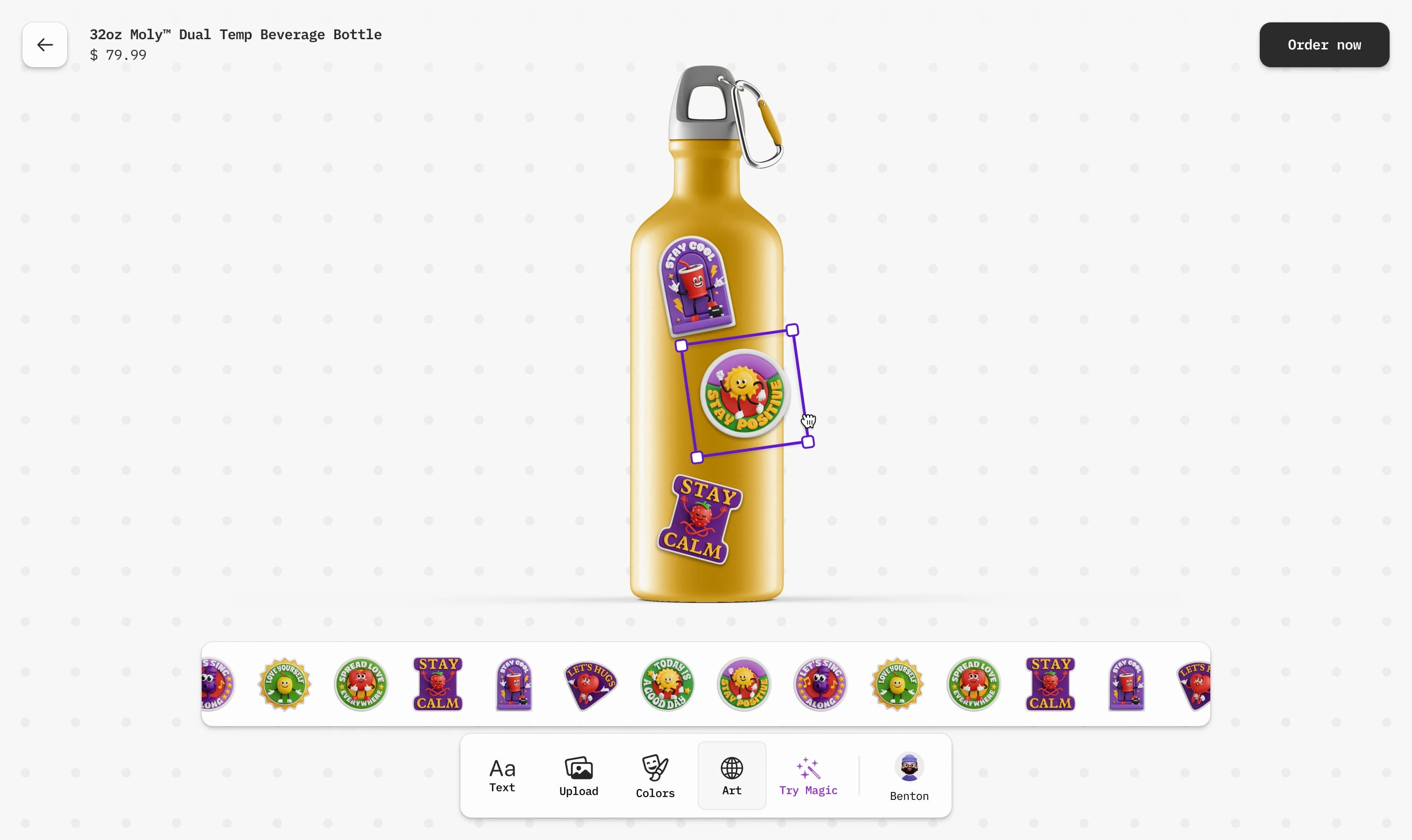 Design your own bottle - Web app