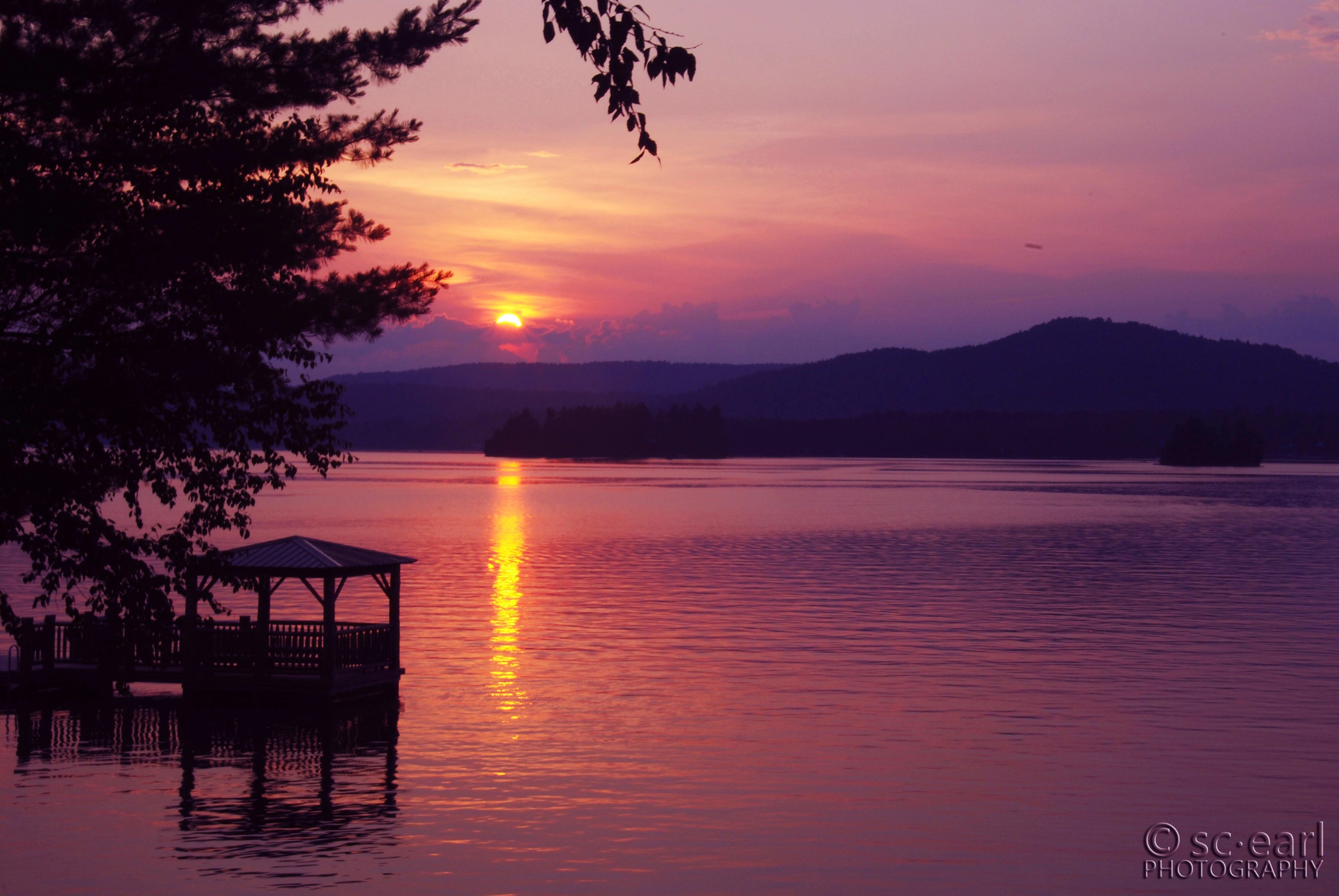 Sunset at The Woods Inn in the Adirondack Mountains, NY, USA