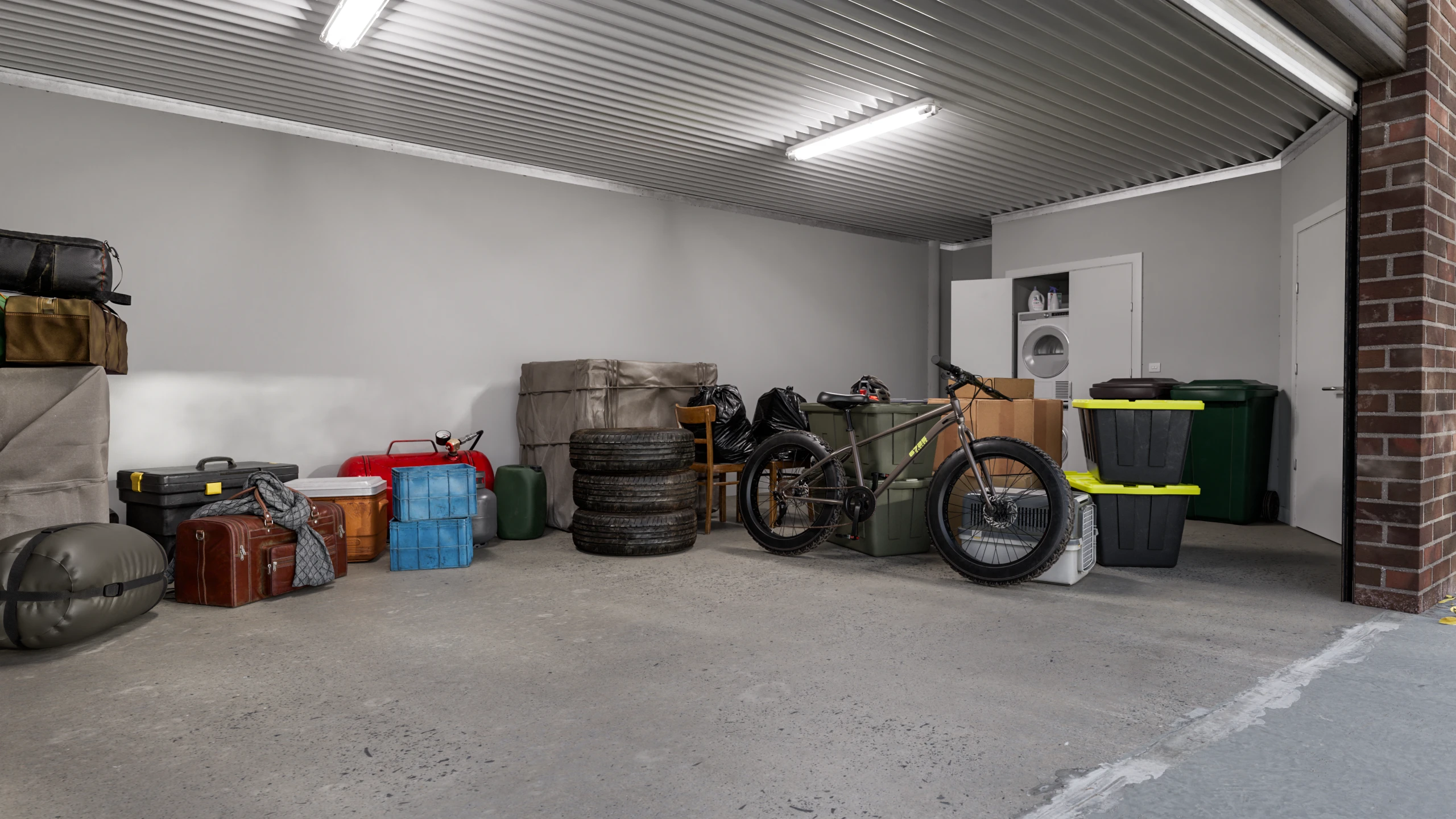 INT-Double Garage Messy - Wide Shot