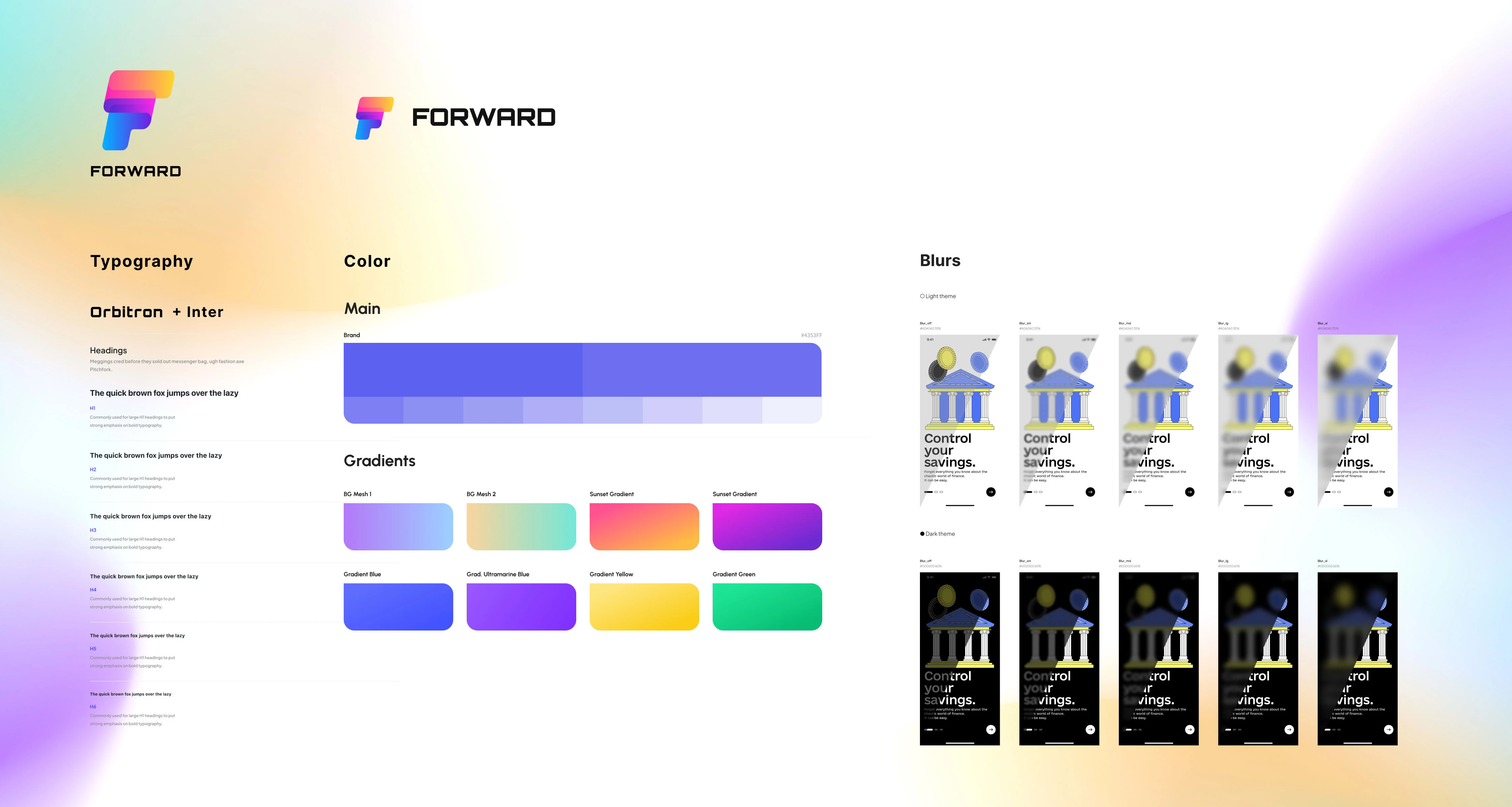 Partial view of the design system used by FORWARD