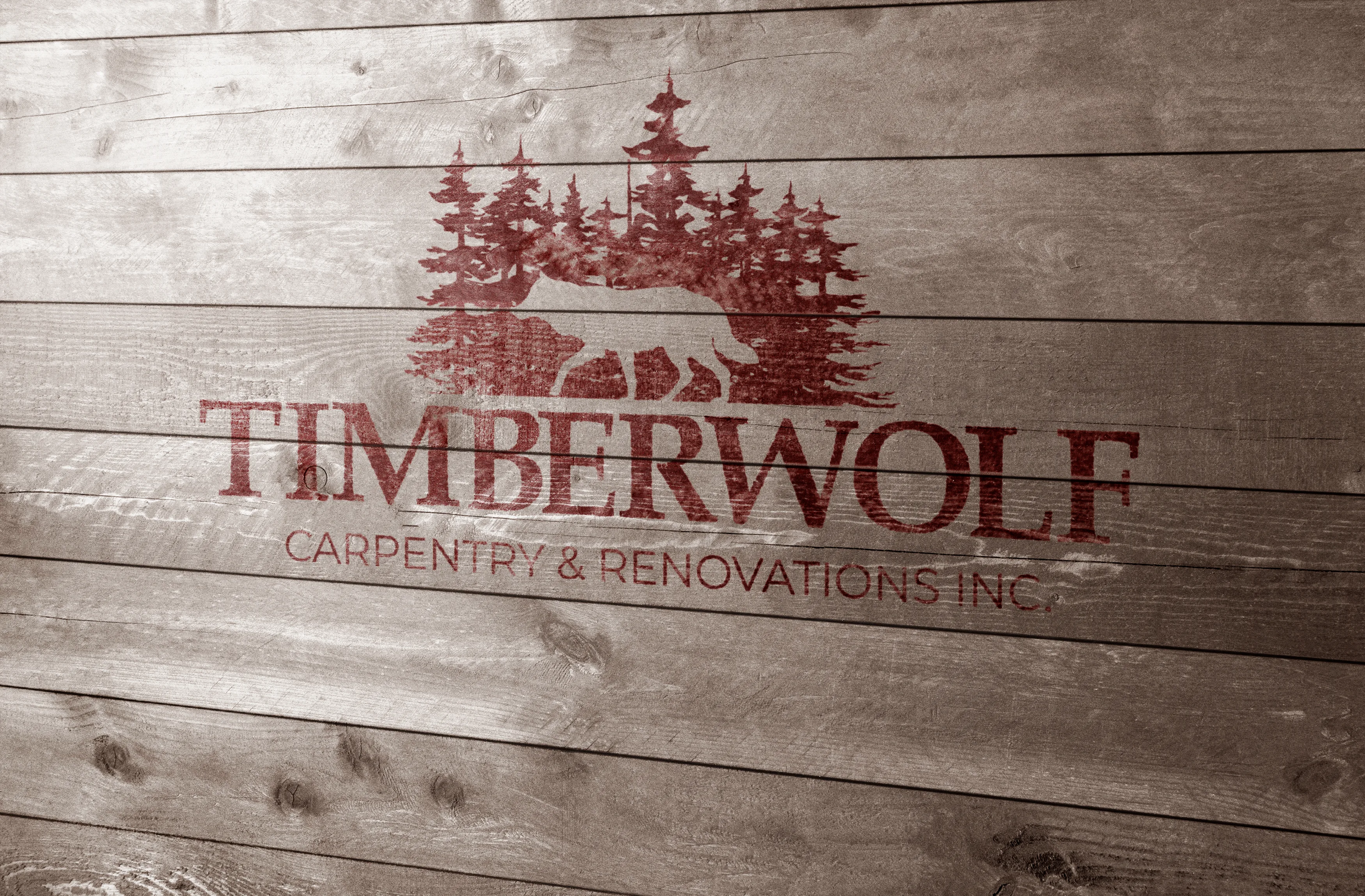 Logo mockup for Timberwolf Carpentry & Renovations