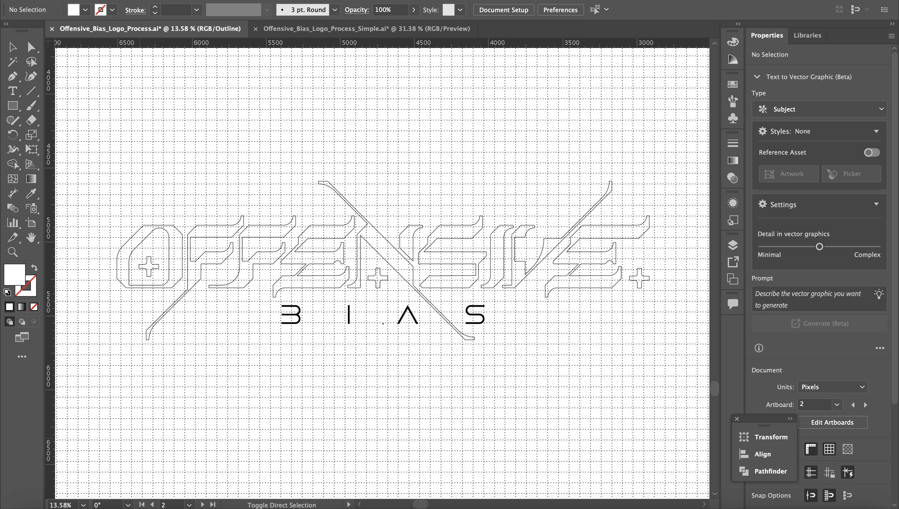 From there, I started working on the logo's structure, which combined the graffiti aesthetic with a more sci-fi look. Each step is fully hand-made, as I didn't start from a pre-existing font.