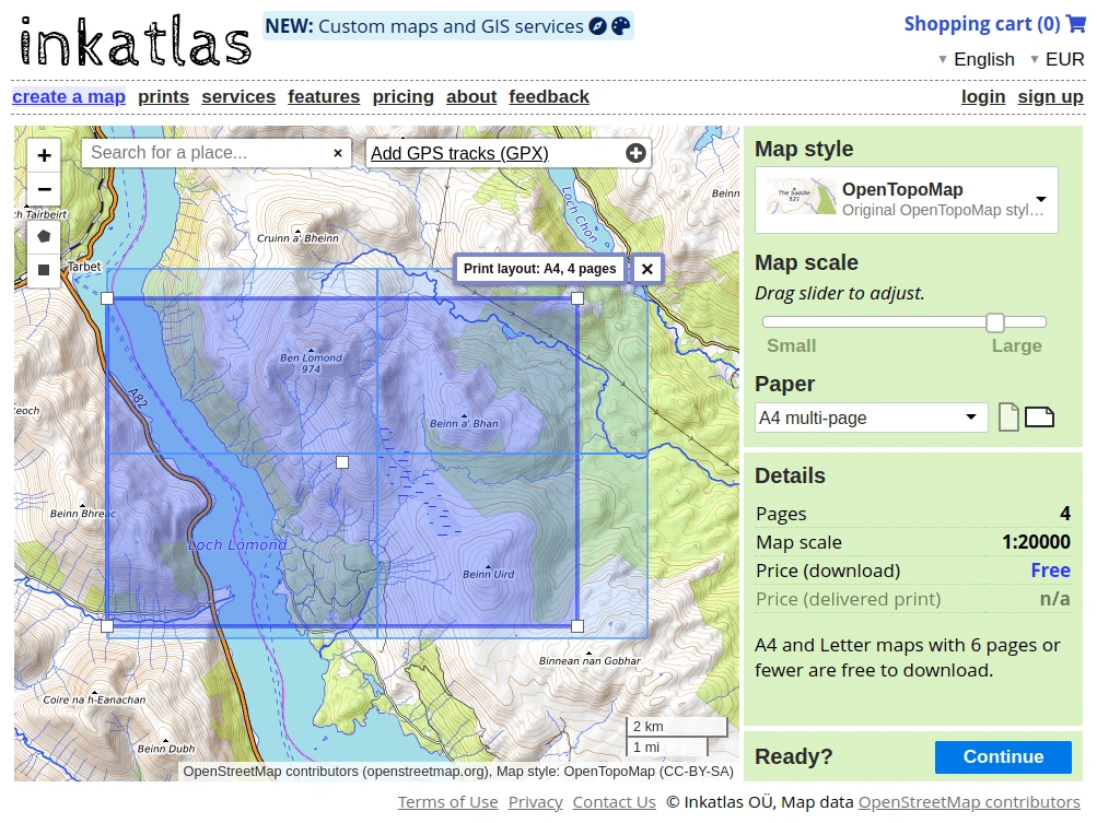 Inkatlas map creation UI