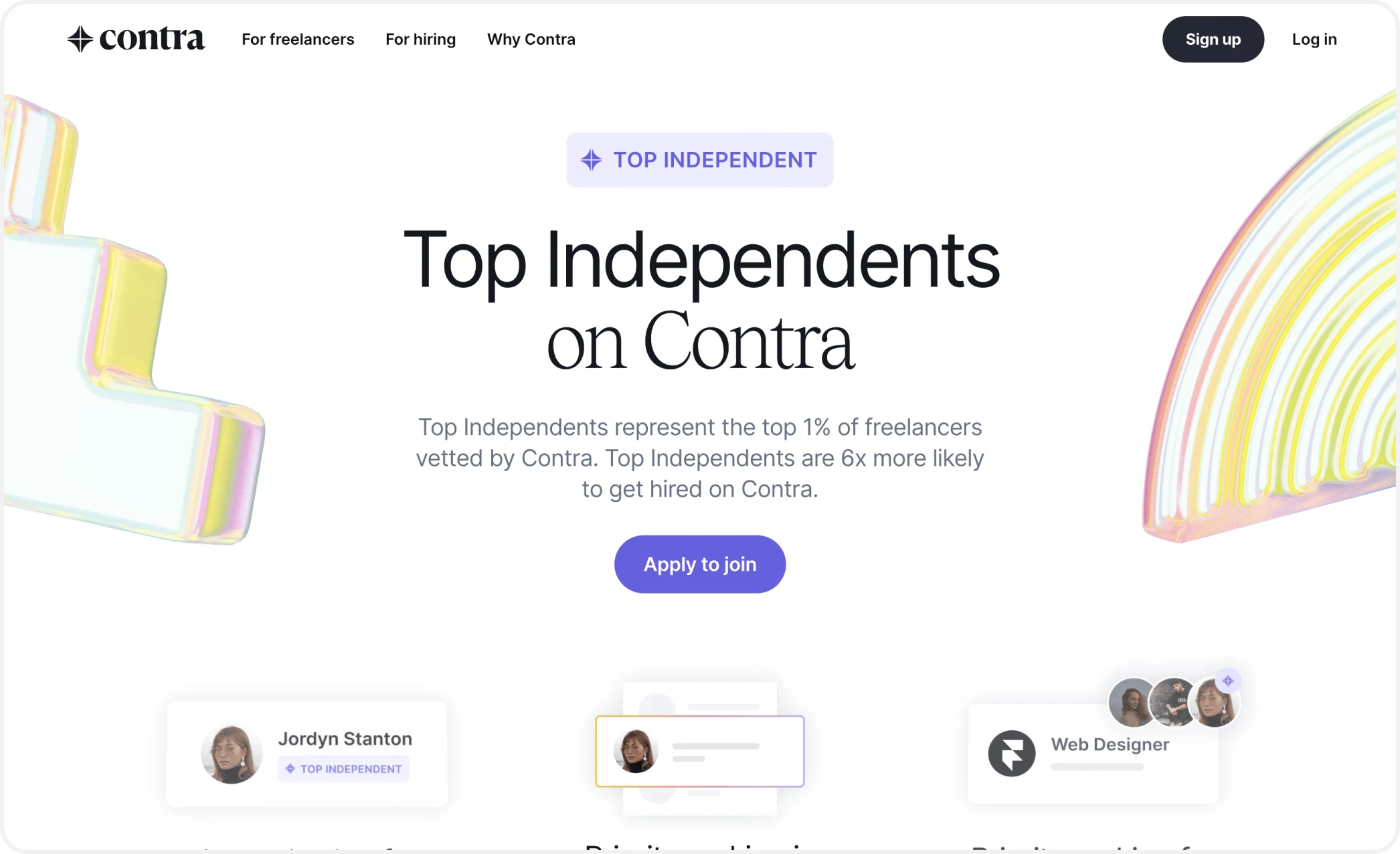 Top independents page