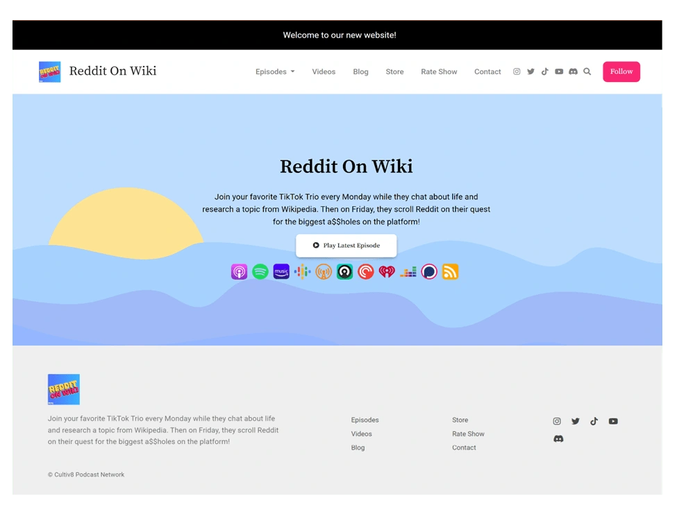 Screen shot of www.redditonwiki.com December 2023