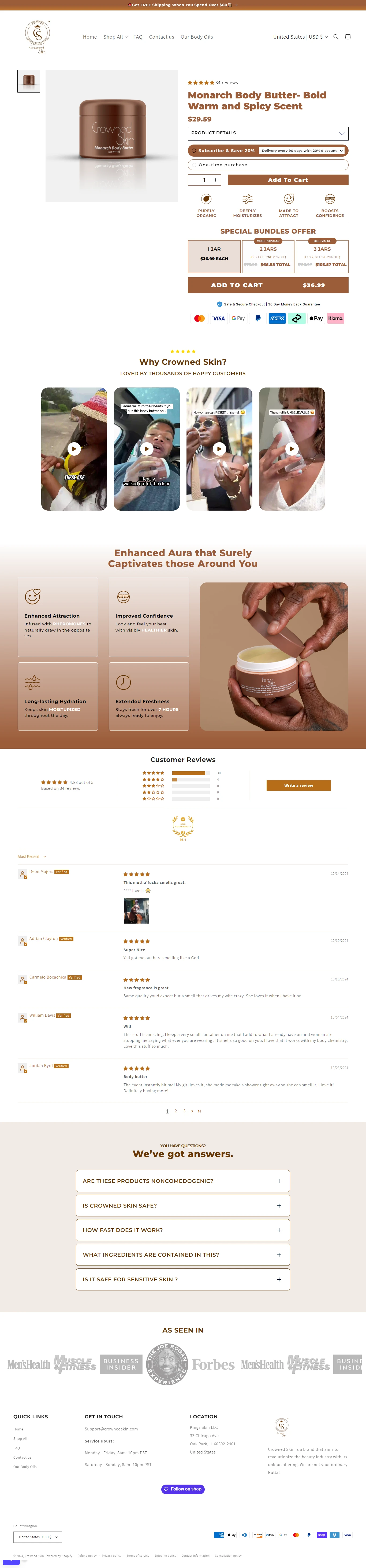 Crowned Skin Product Page Redesign