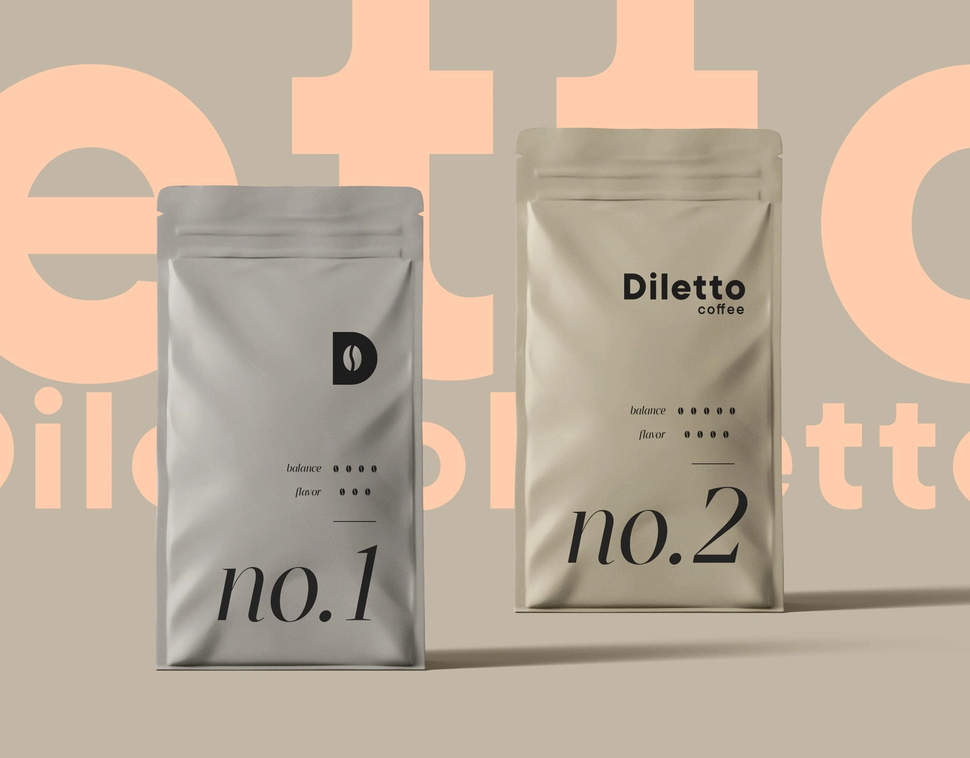 Diletto - pleasure. A relevant name that is easy to pronounce. Diletto literally translates to "coffee for pleasure". Associations with hot beverages, pleasure, and enjoyment. High memorability. The name corresponds to the entire target audience. The word Diletto can mean not only "pleasure", but also "favorite", "sweetness", "delight". The naming does not evoke negative associations with the product. No registered names of competitors were found. The naming corresponds to the mood of the target audience. The naming is associated with the upper-middle segment.